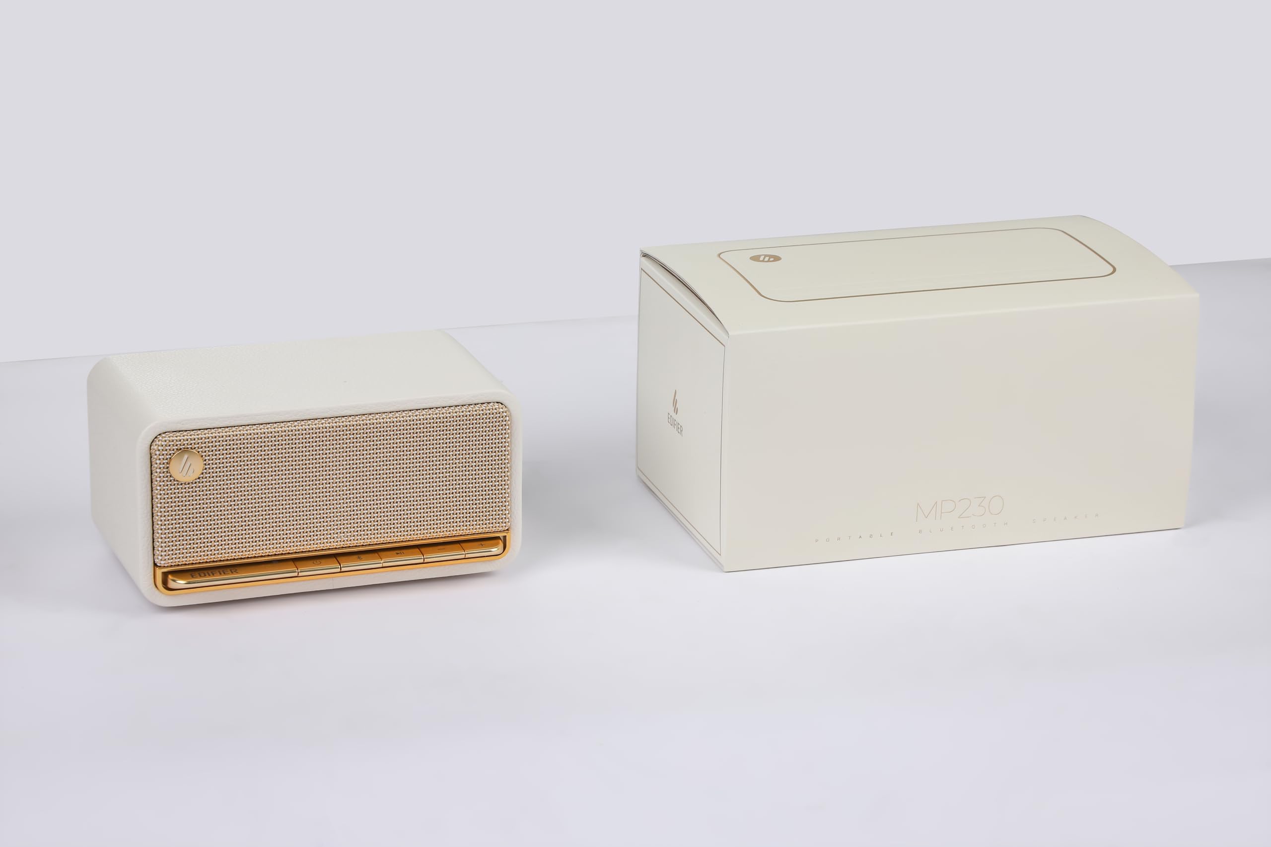 Edifier MP230 Portable Wireless Bluetooth Speaker - 20W RMS, Bluetooth/AUX/SD Card Playback - Compact & Powerful for Outdoor, Travel, Home Use - White