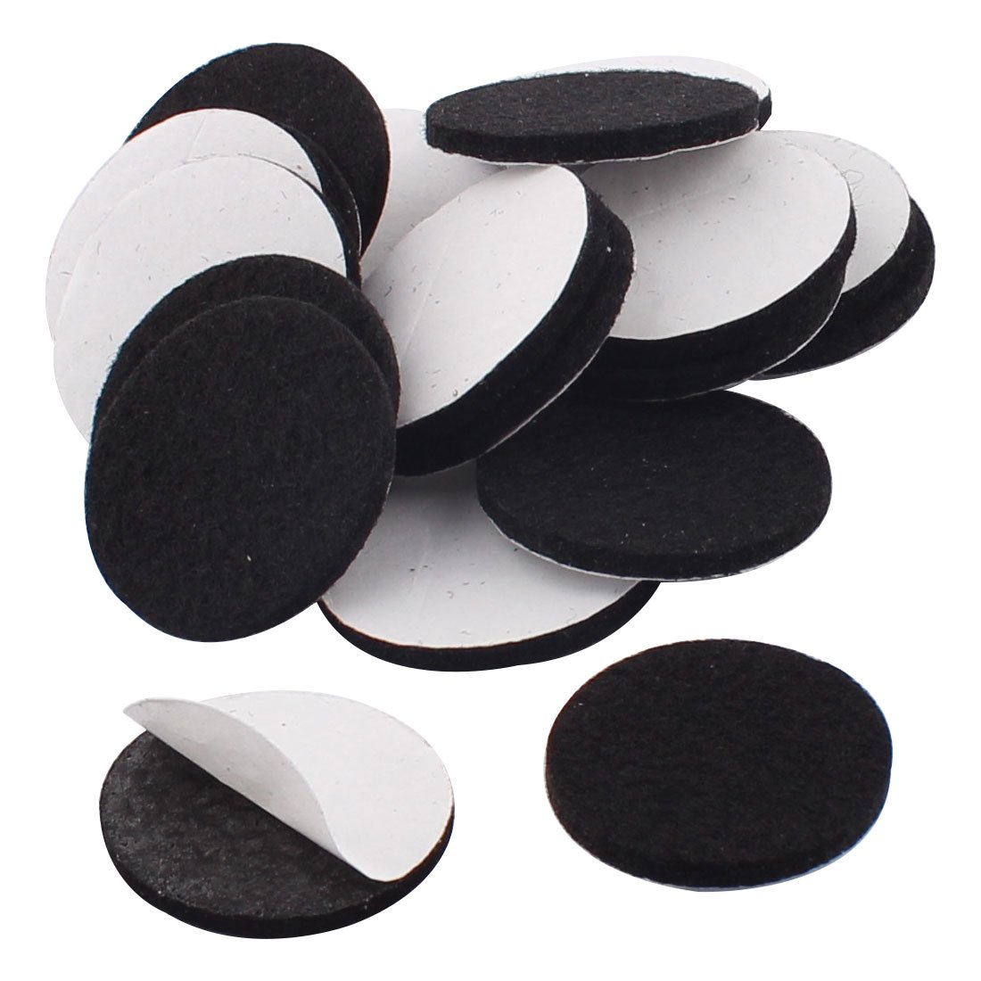 uxcell 30mm Self-Adhesive Felt Furniture Pads - 20pcs Black Round Non-Slip Protectors for Chairs, Tables & Hardwood Floors - Home Office & Floor Protection Solution