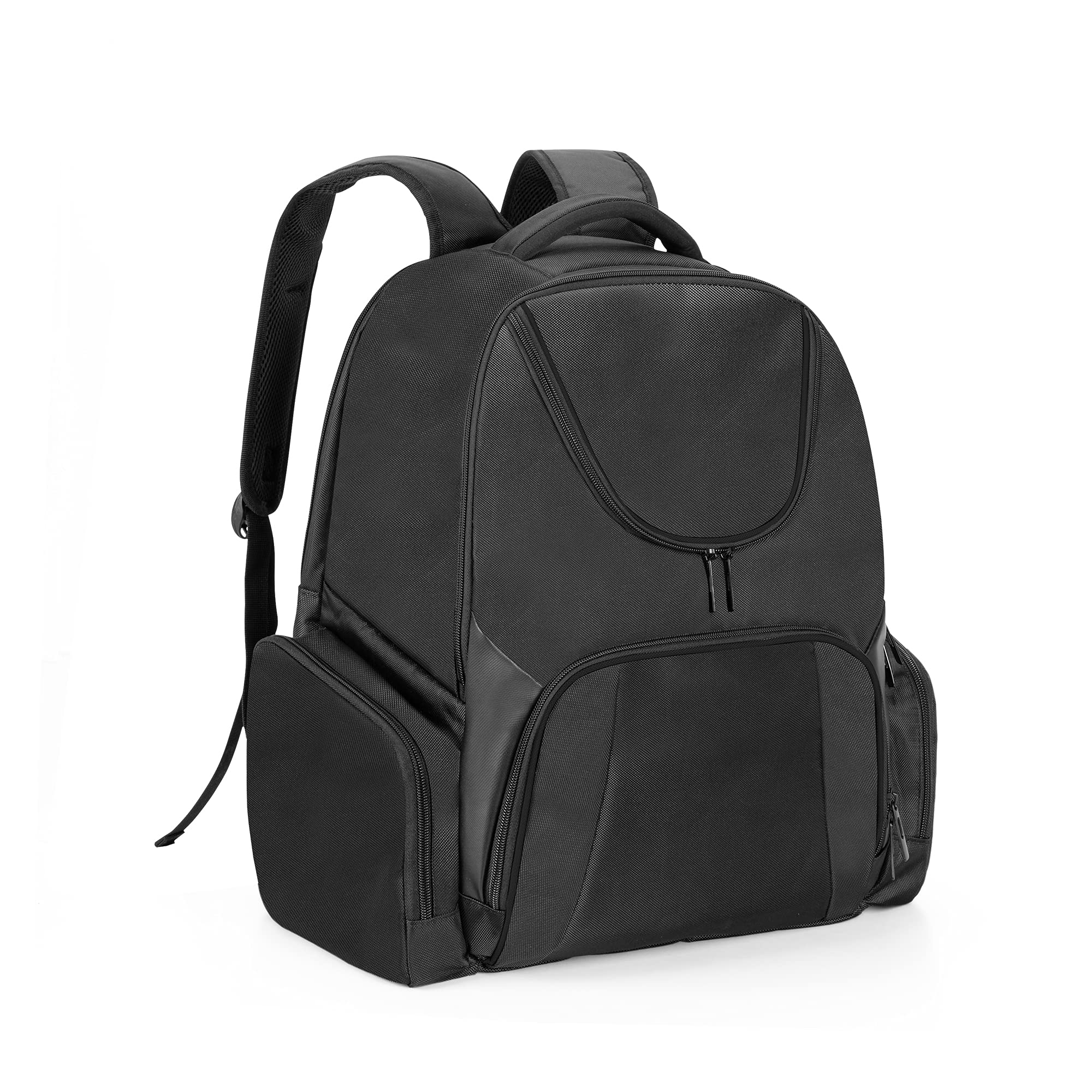 CURMIO Universal Gaming Console Carrying Case - Compatible with PS5, PS4, PS4 Pro, Xbox Series S/X, Xbox One, Xbox 360 | Travel Backpack for Game Console, Controllers & Accessories | Durable Black Stripe Design | Perfect for Travel, Storage & Gaming Parties