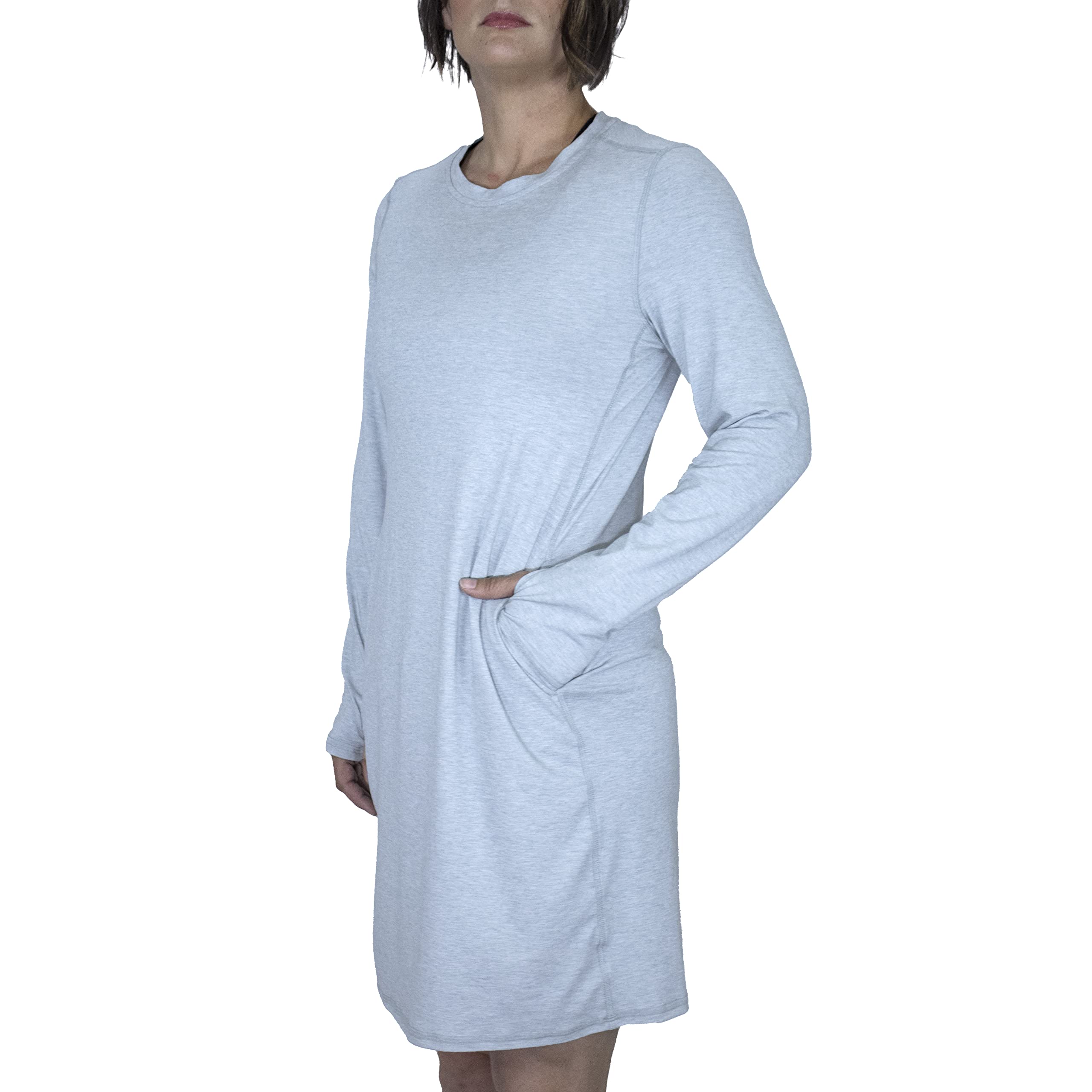 Elements Women's Breeze Midi Dress - Coolcore Sun Dress for Summer (X-Large, Blue Fog) | Beach Vacation, Pool Party, Casual Outing