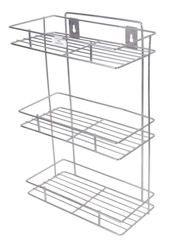 Premium Stainless Steel 3-Tier L-Shaped Kitchen Shelf Organizer - Space-Saving Storage Rack for Fruits, Vegetables & Kitchen Essentials - Durable Multi-Level Countertop Organizer for Small Spaces (Silver) - Perfect for Pantry, Countertop, or Cabinet Organization