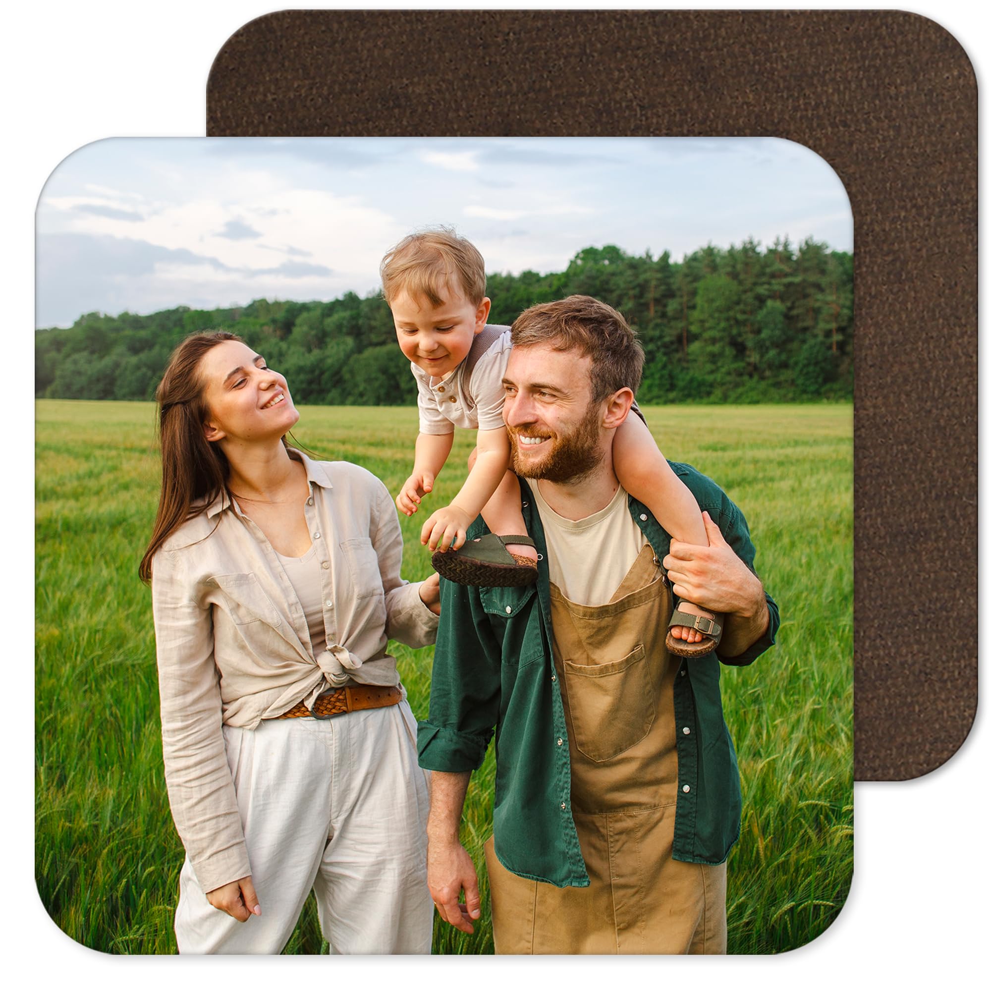 Personalized Photo Coasters Set of 4 - Custom Square Drink Coasters with Your Own Pictures - Glossy Finish - Perfect for Weddings, Anniversaries & Home Decor