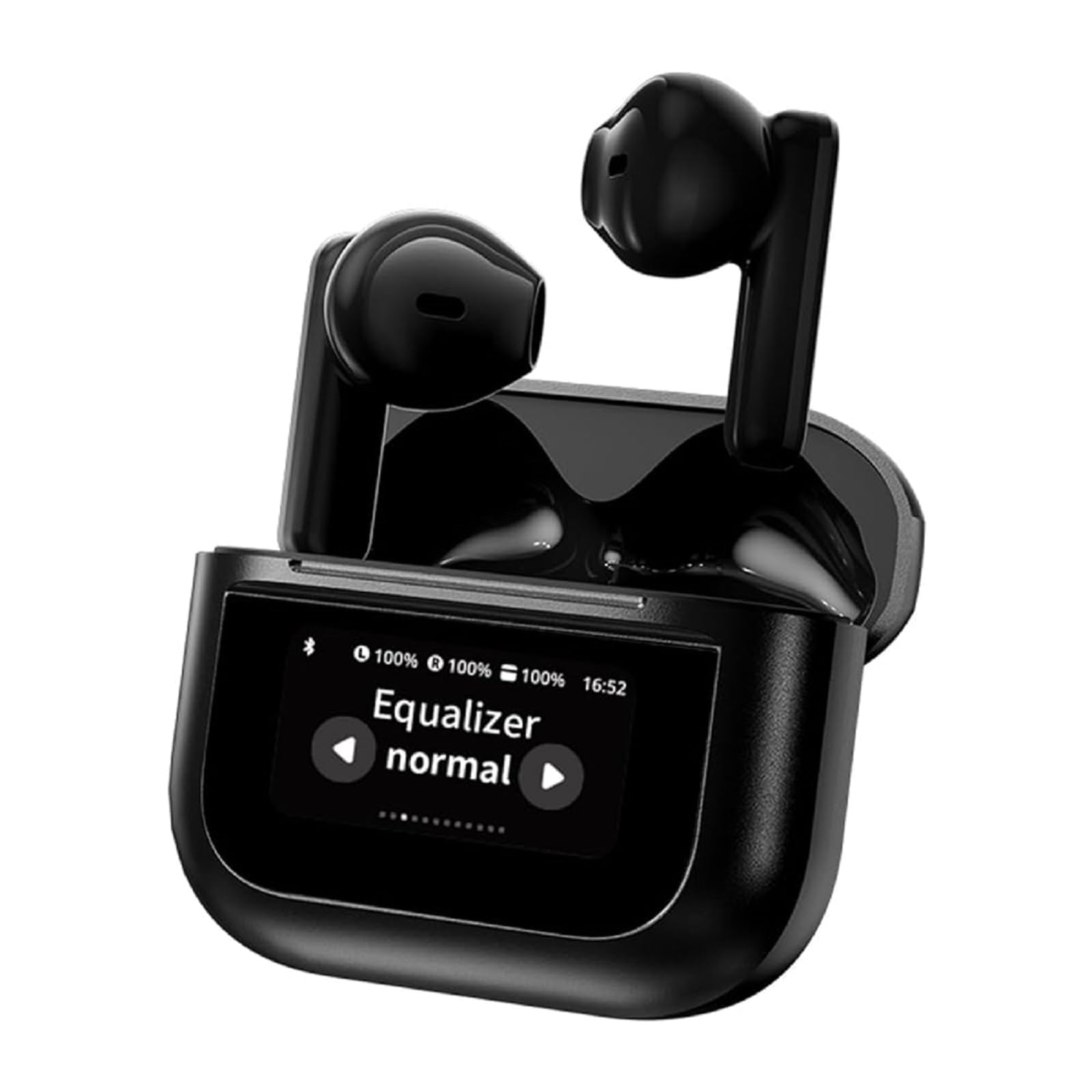 Wireless Bluetooth 5.4 Earbuds with Touch Screen & ENC Noise Cancellation - TWS In-Ear Headphones with Mic & Wireless Charging for iPhone/Android - Perfect for Workouts, Commuting & Online Meetings