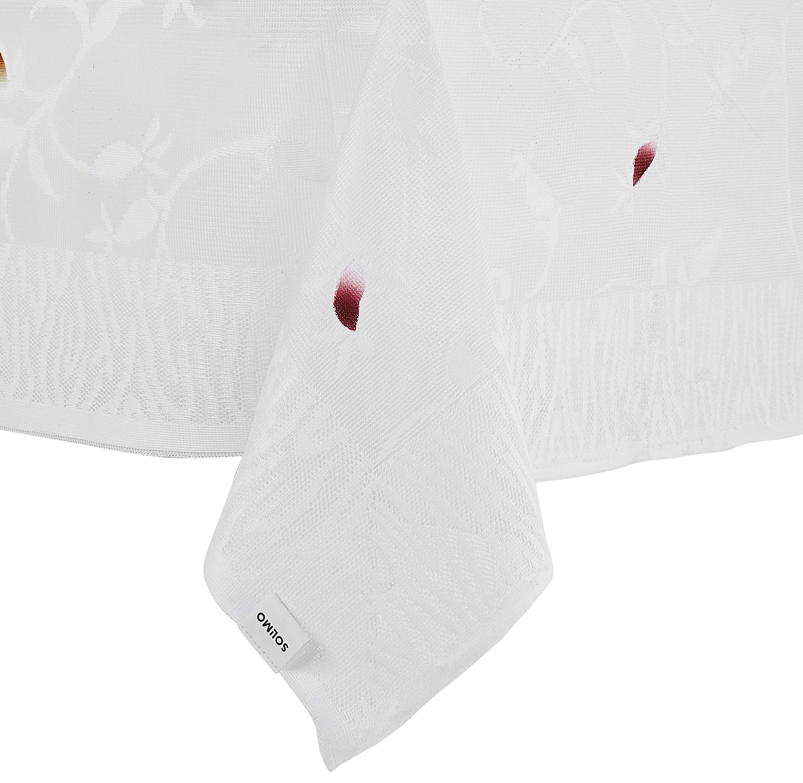 Solimo Cotton Blend Rectangular Table Cover for 6 Seater Dining Table - Autumn White | Waterproof & Stain-Resistant | Perfect for Indoor/Outdoor Dining, Parties & Holiday Decor