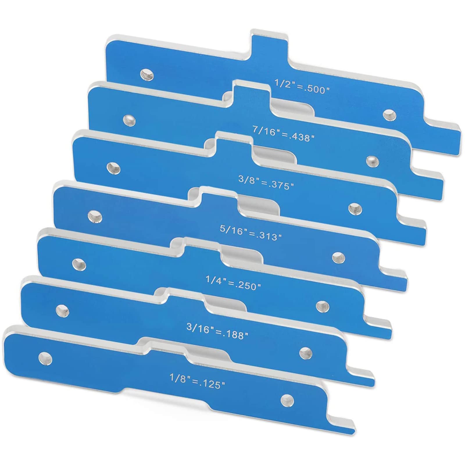 7-Piece Precision Aluminum Setup Blocks for Woodworking - Router Table & Table Saw Height Gauges Accessories Kit | Perfect for Joinery, Cabinet Making & Woodshop Projects