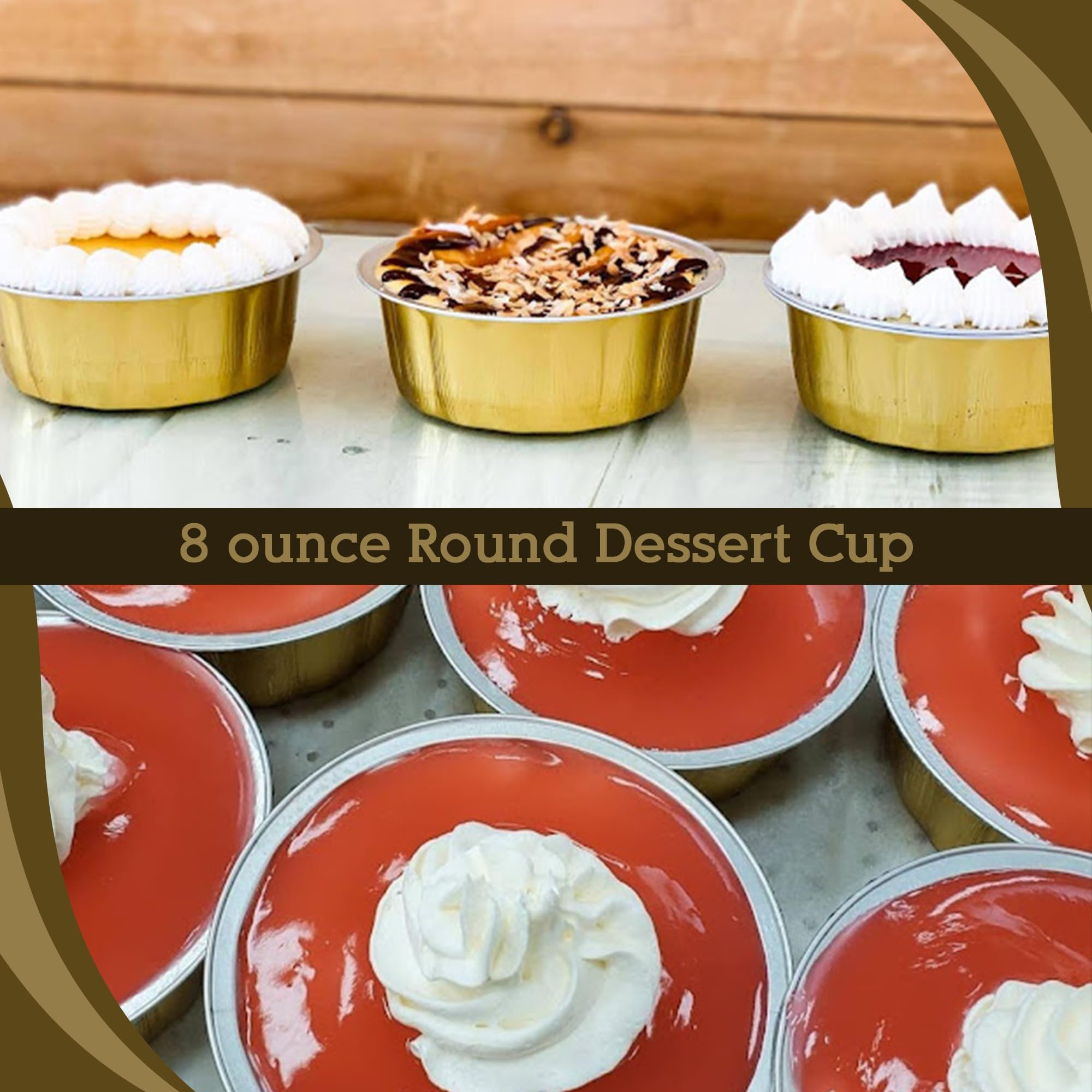 8 oz Disposable Round Aluminum Foil Pans with Snap-on Lids - Mini Cake Pans for Baking, Cooking & Food Storage | Sturdy Scalloped Design, Vibrant Colors | Perfect for Cupcakes, Desserts, Meal Prep & Party Serving (Set of 12)