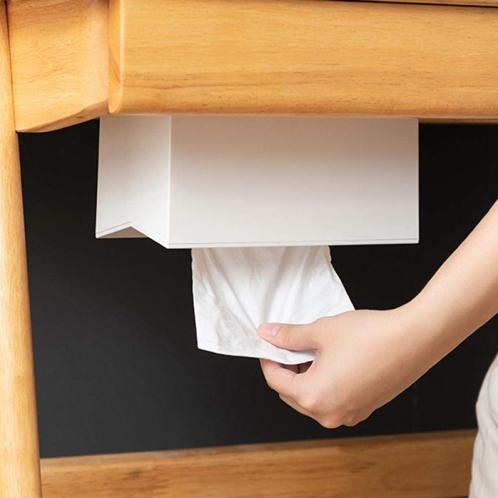 ZXY-NAN White Wall Mounted Tissue Box Cover Holder - Decorative Storage Container for Paper Towels, Napkins & Wipes - Perfect for Kitchen, Bathroom & Office Organization (Home Decor)