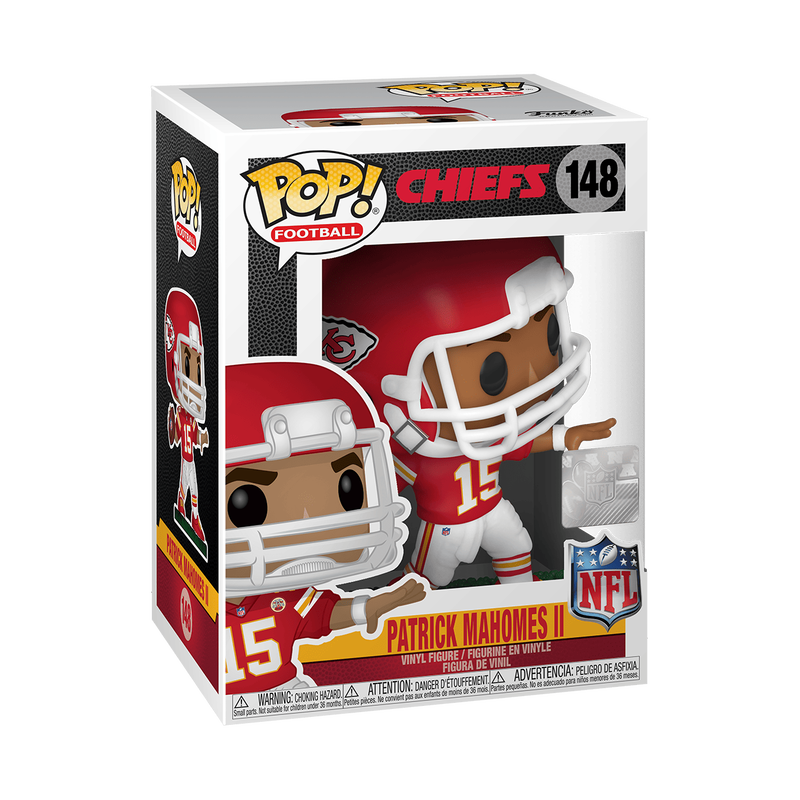 Patrick Mahomes II Funko Pop #148 with Protector Case - NFL Kansas City Chiefs Collectible Vinyl Figure for Fans & Display