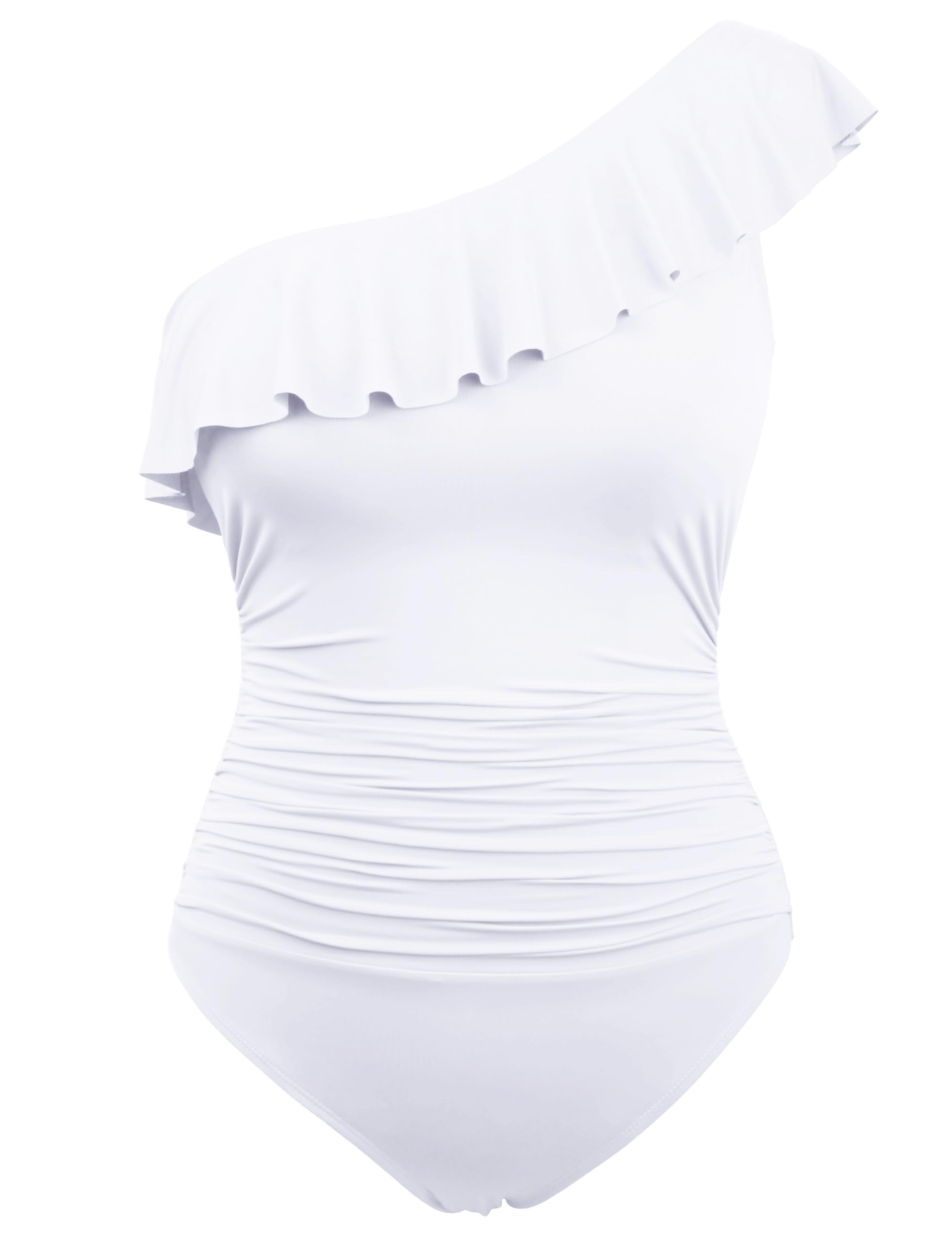 Hilor Women's One Piece Swimsuit Tummy Control Asymmetric One Shoulder Bathing Suit - Sexy Beachwear for Pool, Vacation & Summer Activities