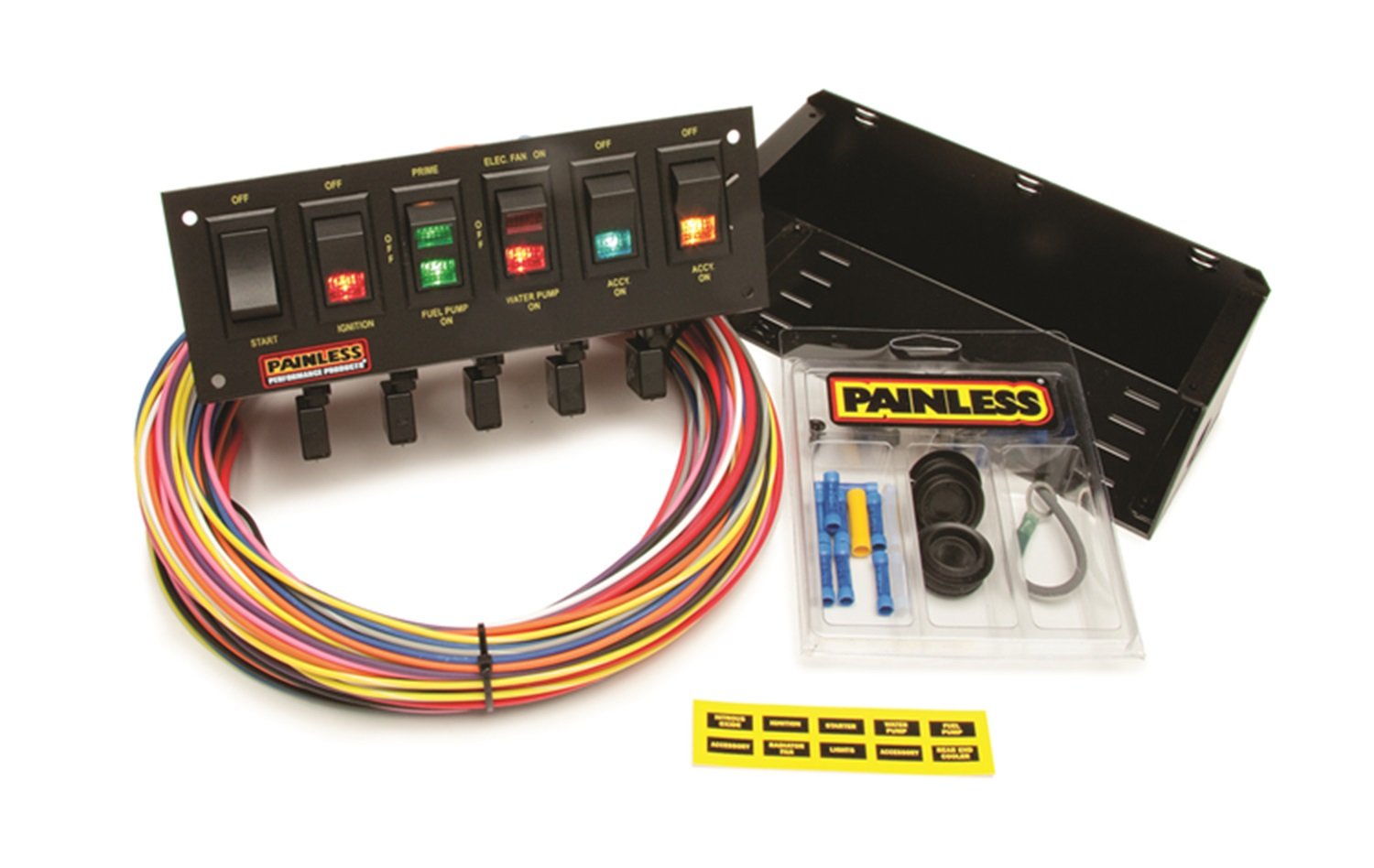 Painless Performance 50305 6-Switch Circuit Breaker Protected Rocker Switch Panel for Marine, RV & Automotive Applications - Waterproof & Durable Electrical Control Panel