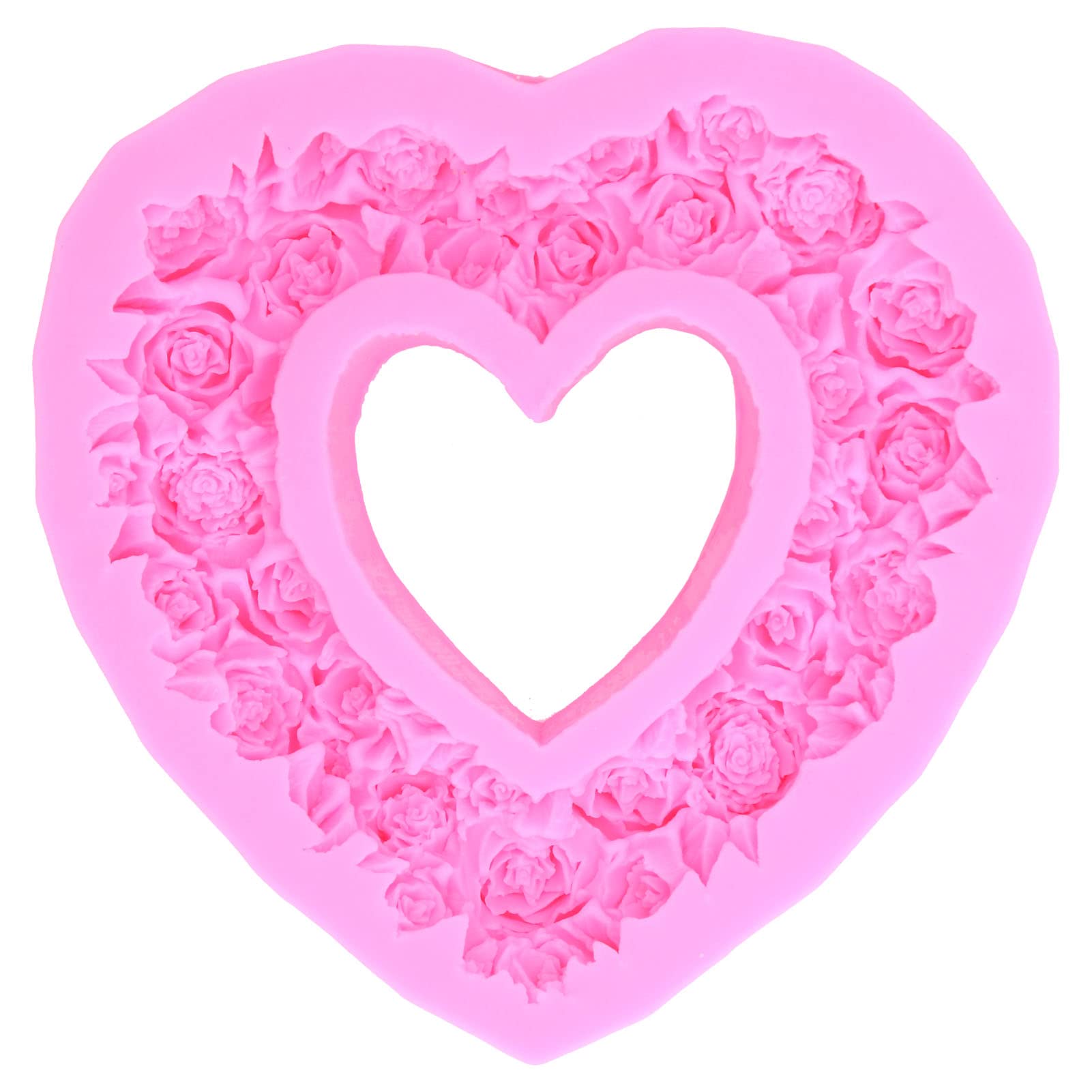 3D Silicone Rose Cake Mold - Easy Demould for Heart Wreath Shaped Desserts | Perfect for Decorating Cakes, Jellies, Breads & Chocolates | Ideal for Birthday Parties, Wedding Cakes & Holiday Baking