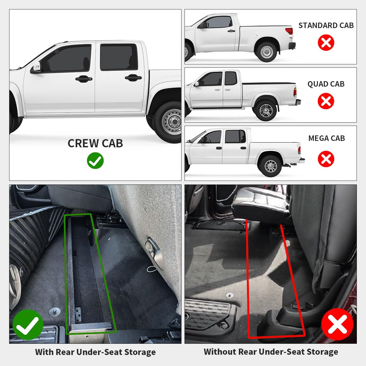 LASFIT Custom Fit All-Weather TPE Floor Mats for Ram 1500 Crew Cab 2019-2024 (Excludes Classic Model) - 1st, 2nd & 3rd Row Protection with Folded Rear Under-Seat Storage - Perfect for Off-Roading, Daily Commuting & Family Road Trips - Black