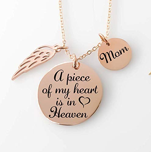 Memorial Necklace for Women - Gold or Rose Gold Sympathy Gift for Loss of Loved One - Thoughtful Bereavement Jewelry for Mom, Sister, Wife - Perfect for Funerals, Anniversaries & Keepsakes