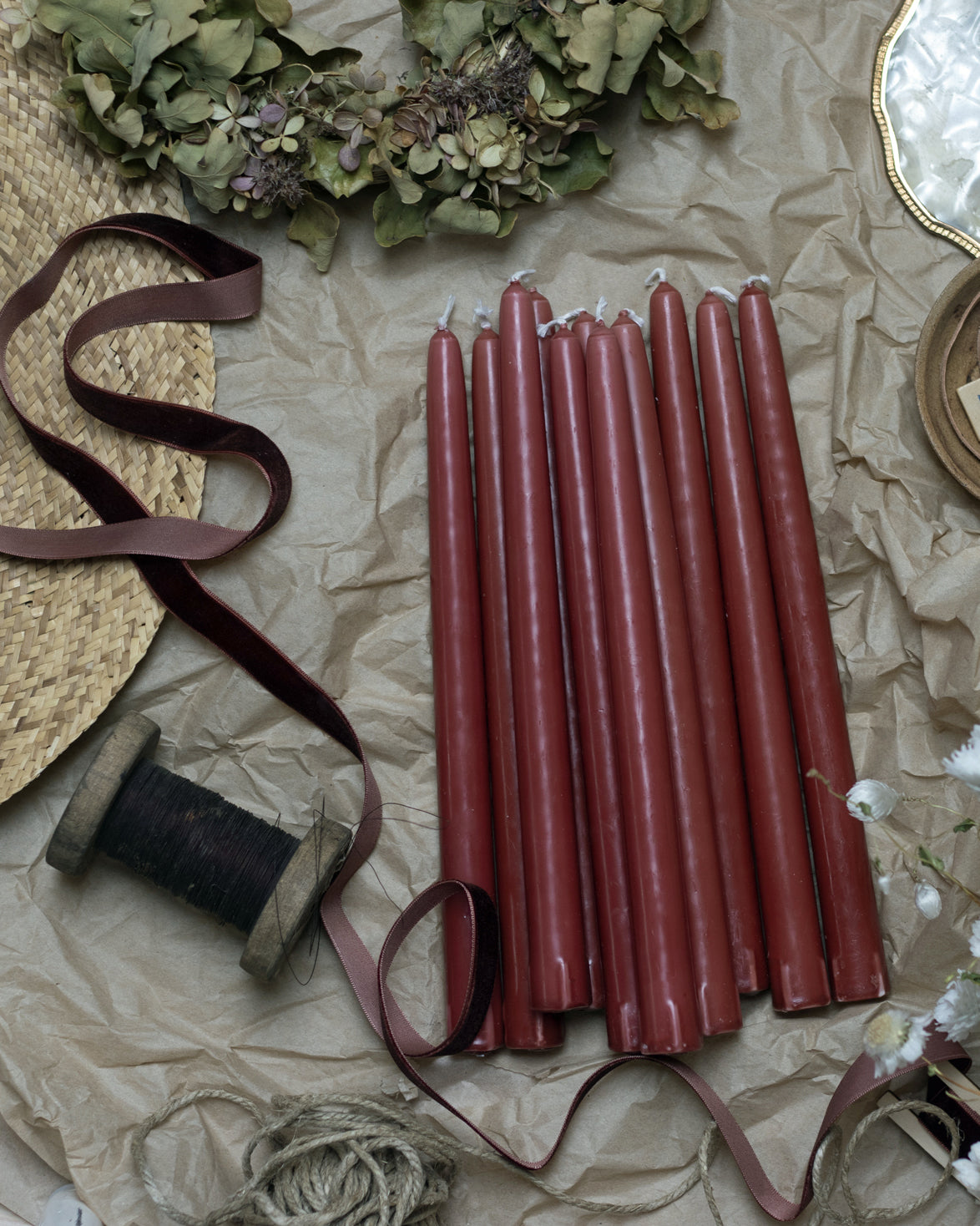 Liljeholmens Christinaljus 8-Pack Candles - Classic Red Brick Design for Christmas Decor, Home & Holiday Ambiance