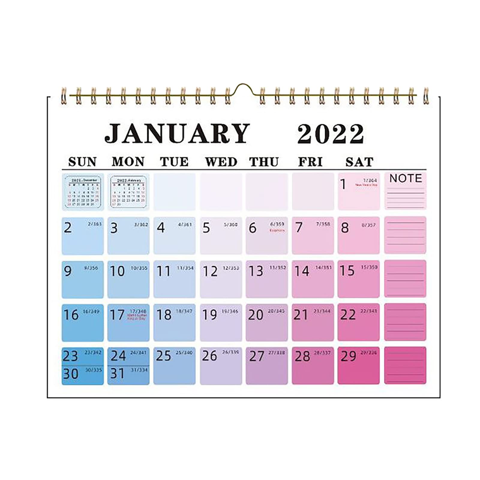 2022 Wooden Desk Calendar - Large Sections for Office & Home Use