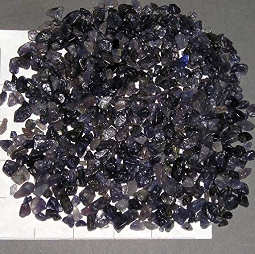 Natural Iolite Chips 5-15mm Rough Stones - Indigo Blue Transparent Gemstones - 1/2 lb Bulk Wholesale - for Jewelry Making, Wire Wrapping, Crystal Healing & Home Decor