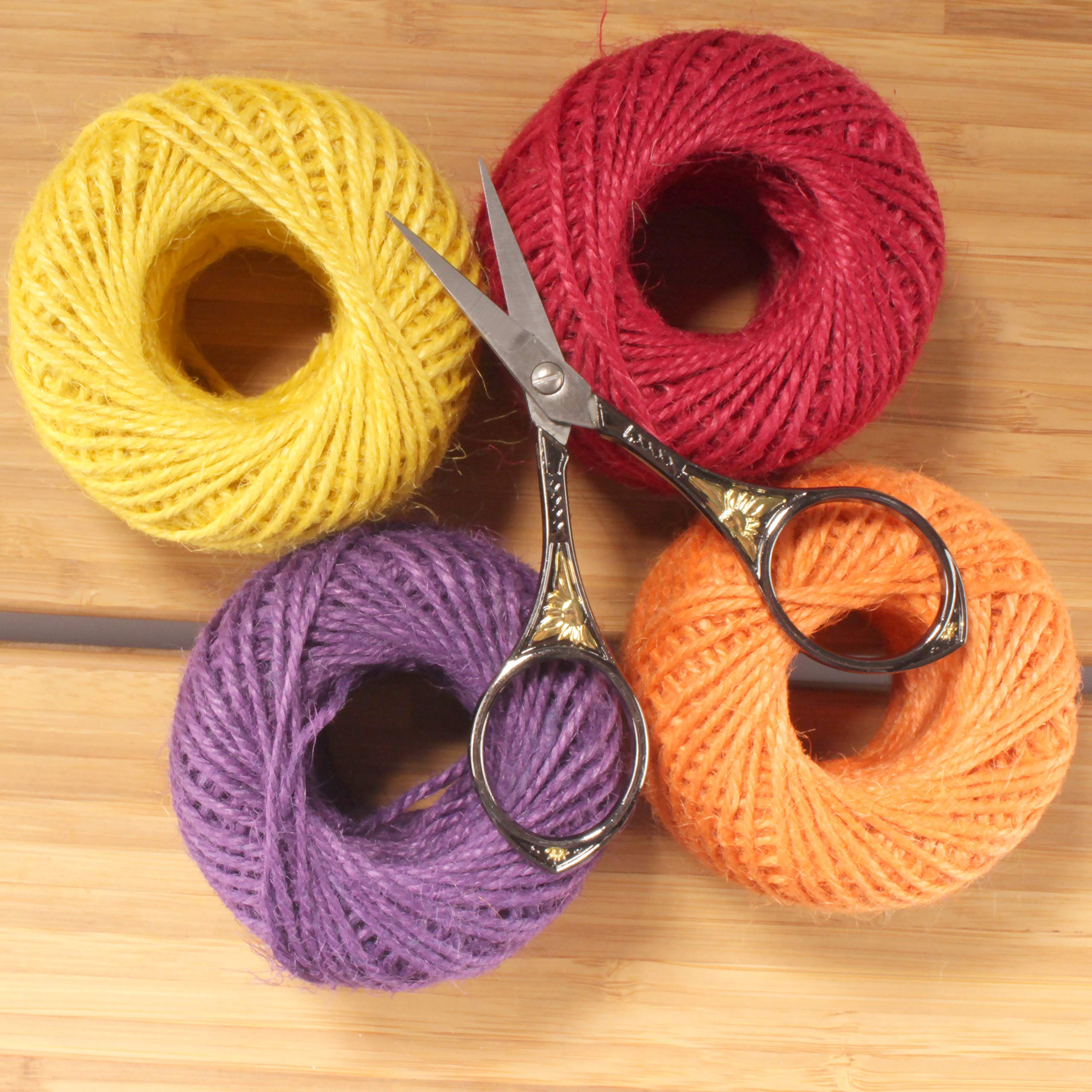 JubileeYarn Sun Motif Embroidery Scissors Set of 3 - Premium Craft Scissors for Sewing, Quilting & DIY Projects - Perfect for Embroidery, Cross Stitch & Fabric Cutting