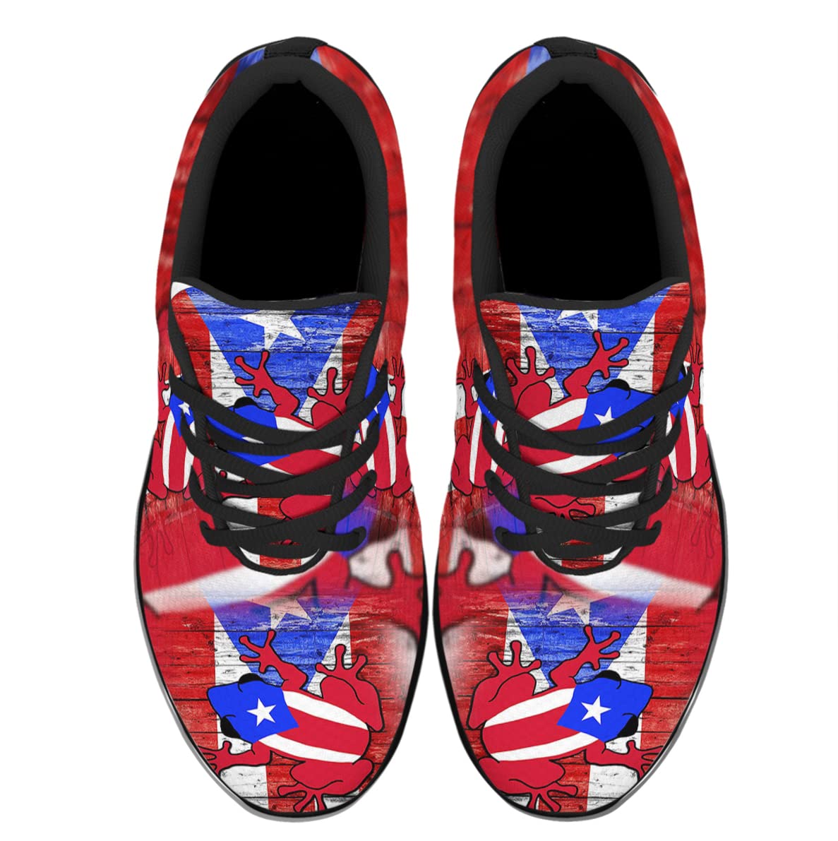 Sonzj-II Unisex Tennis Shoes - Athletic Fashion Sneakers with Puerto Rico Flag Design for Men & Women - Perfect for Gym, Walking, Hiking, Jogging, Running & Travel | Lightweight Comfortable Sports Shoes for Casual Wear & Outdoor Activities