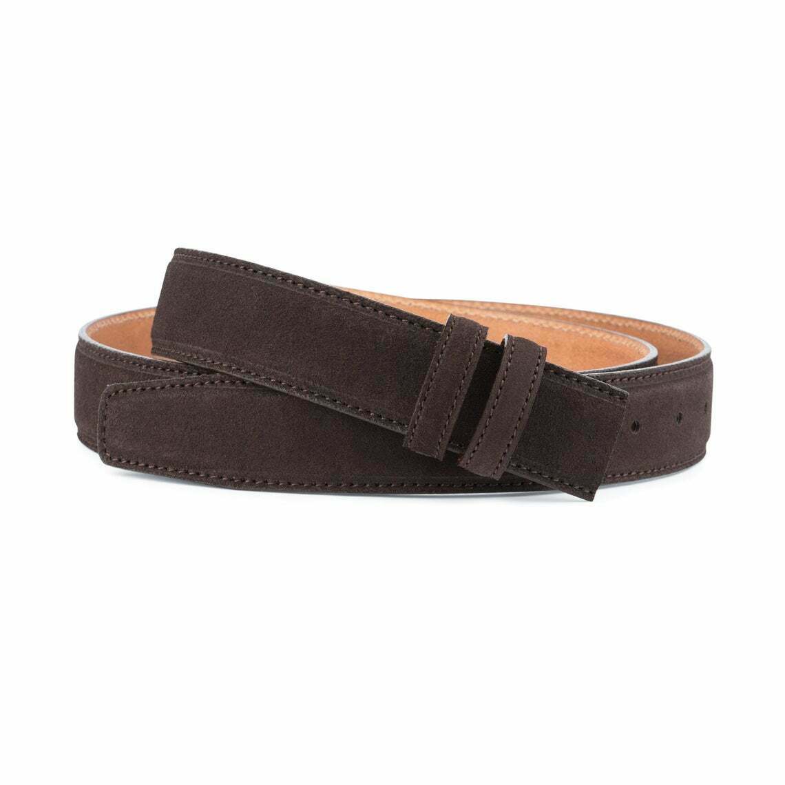 Dark Brown Suede Leather Belt Strap for Ferragamo 35mm Buckles - Premium Men's Dress Belt for Business & Formal Occasions