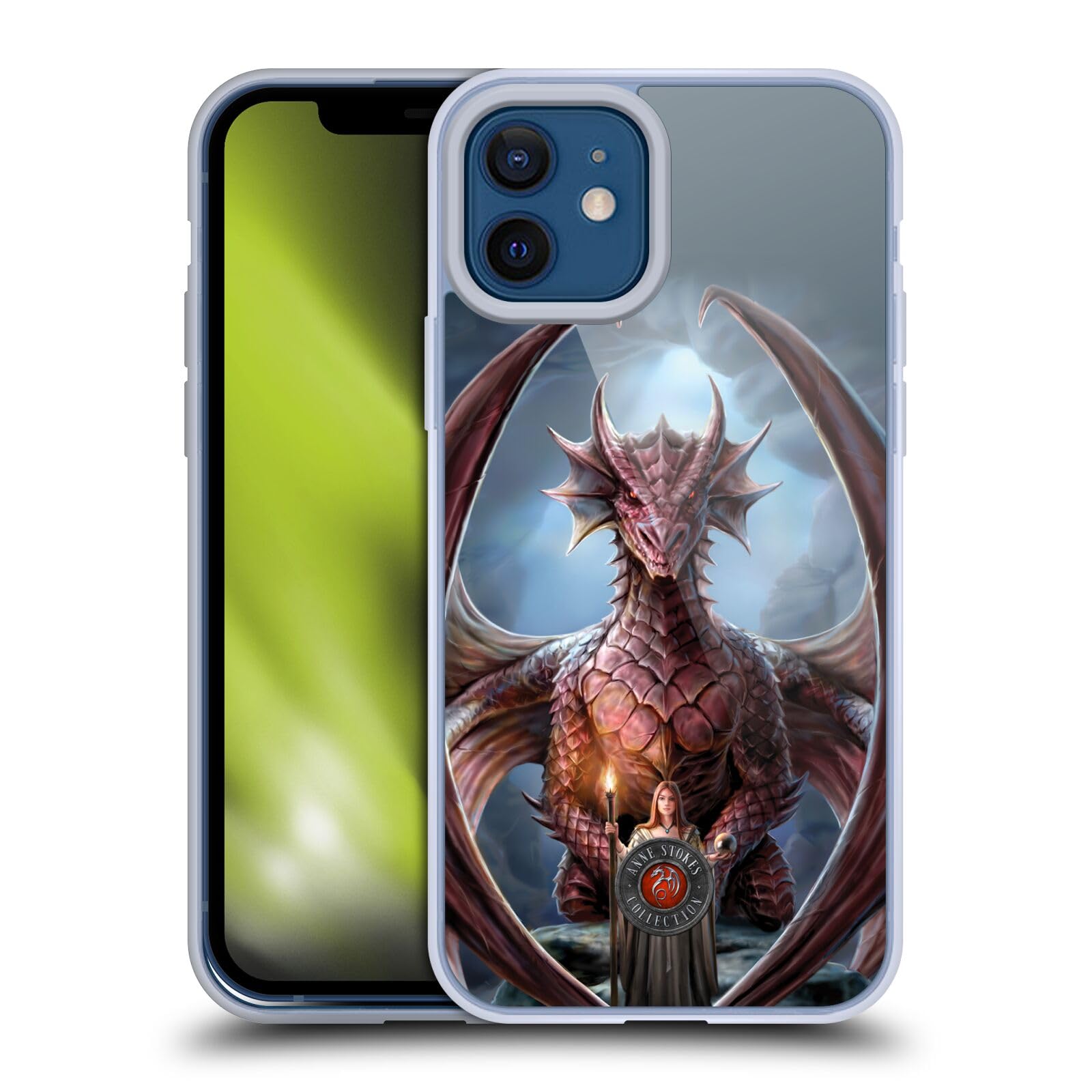Anne Stokes Guardian Dragon iPhone 12 Case - Officially Licensed Soft Gel Phone Cover for iPhone 12/12 Pro - Cute Fantasy Art Protection for Gamers & Fantasy Lovers - Perfect Gift for Friends