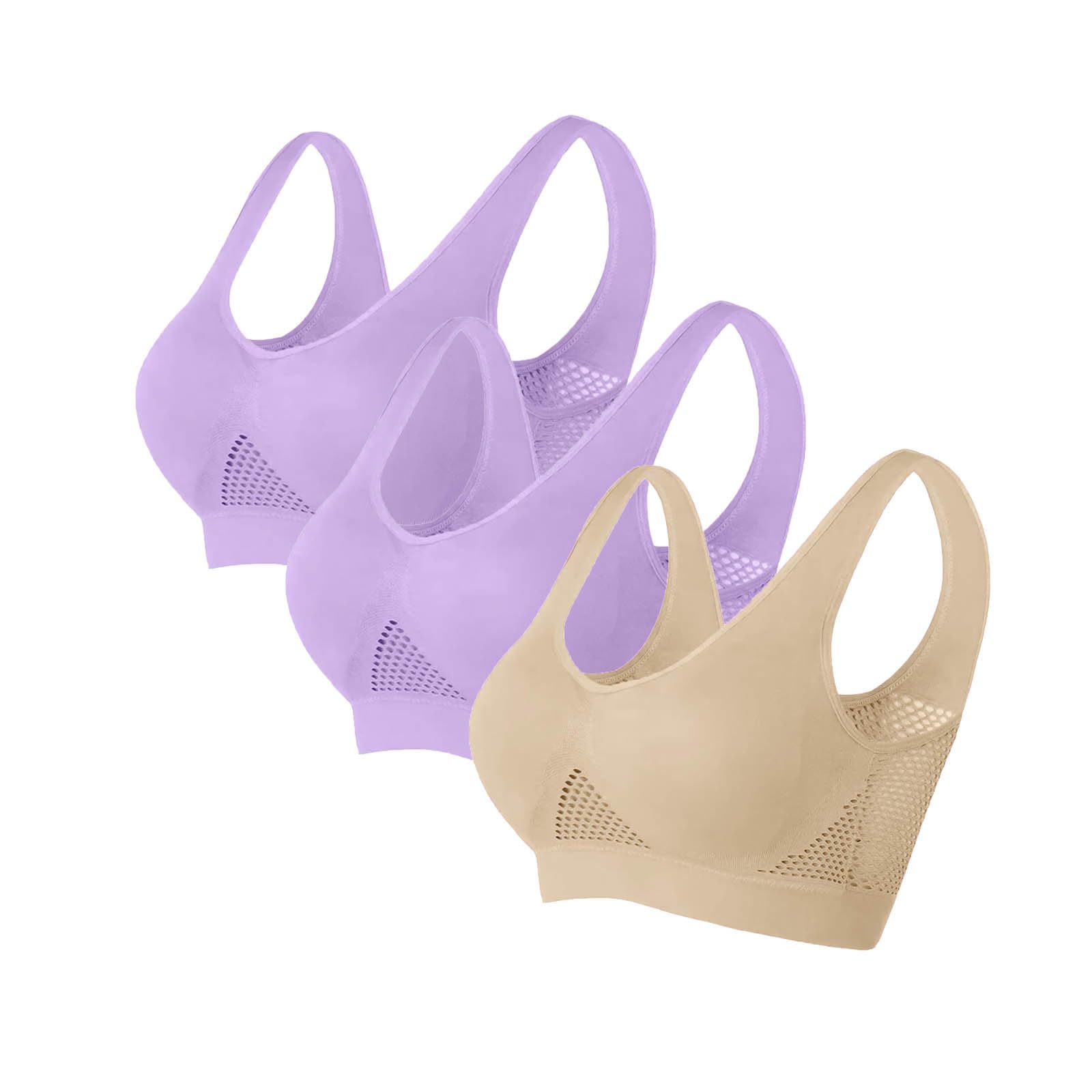 3-Pack Women's Plus Size Workout Bras - High Impact Full Coverage Gym Bralette for Yoga & Sports | Comfortable Support for Running, Fitness & Active Lifestyle