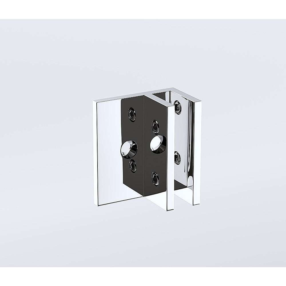 120x80cm Frameless Corner Shower Screen with Chrome Brackets & Brass Hinges, Square Double Pull Handle - Perfect for Modern Bathroom Renovation and Space-Saving Design