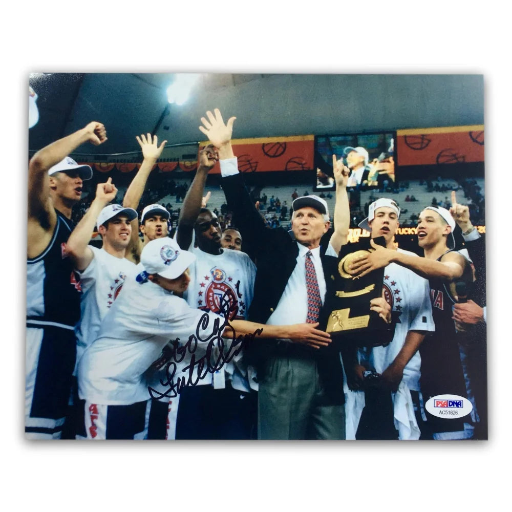 Lute Olson Autographed Arizona Wildcats 8x10 Photo with COA & PSA/DNA Certification - Perfect for Sports Memorabilia Collectors and University of Arizona Fans