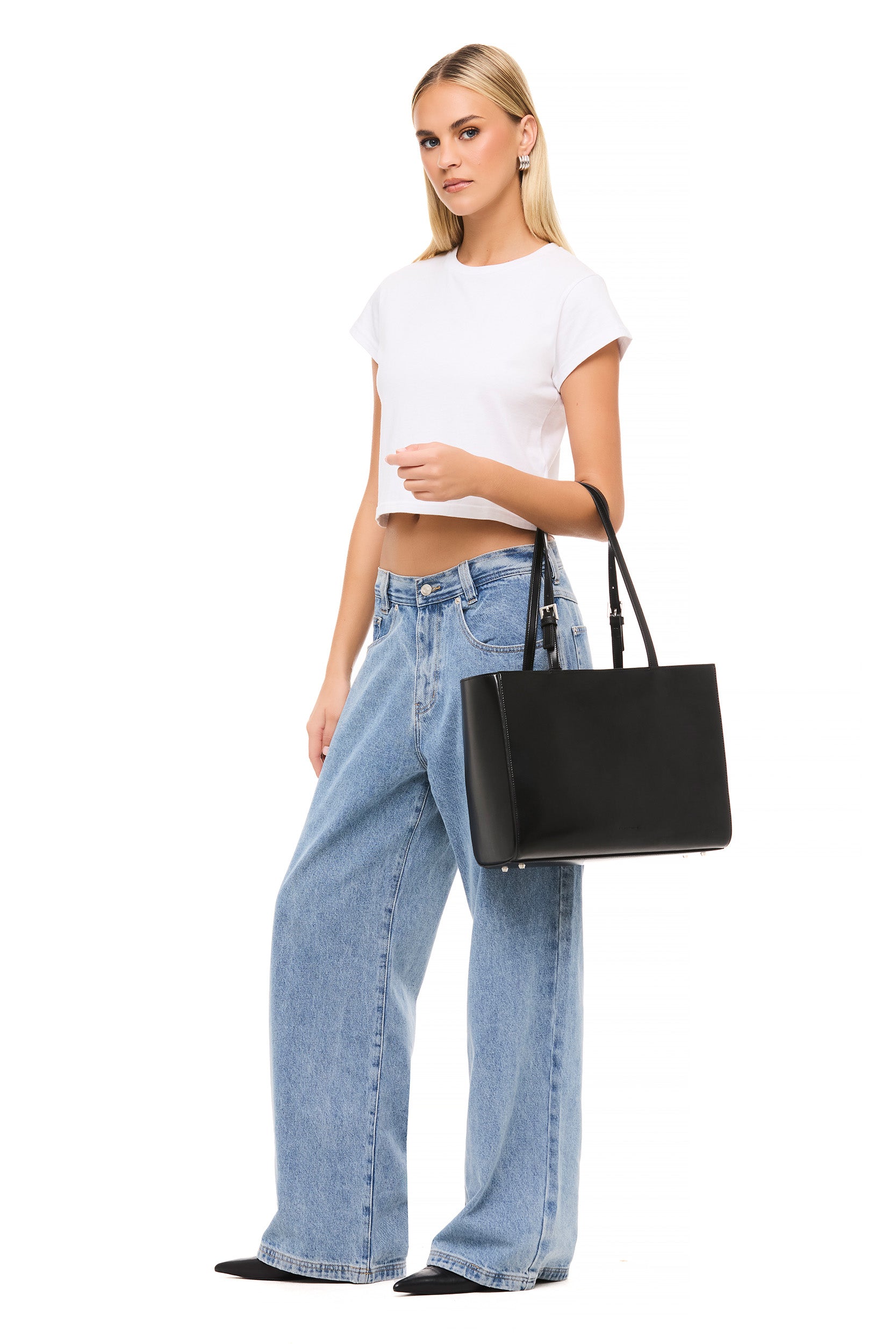 THE REYES BLACK TOTE - Stylish & Durable Women's Shoulder Bag for Work, Travel & Everyday Use | Premium Vegan Leather Handbag