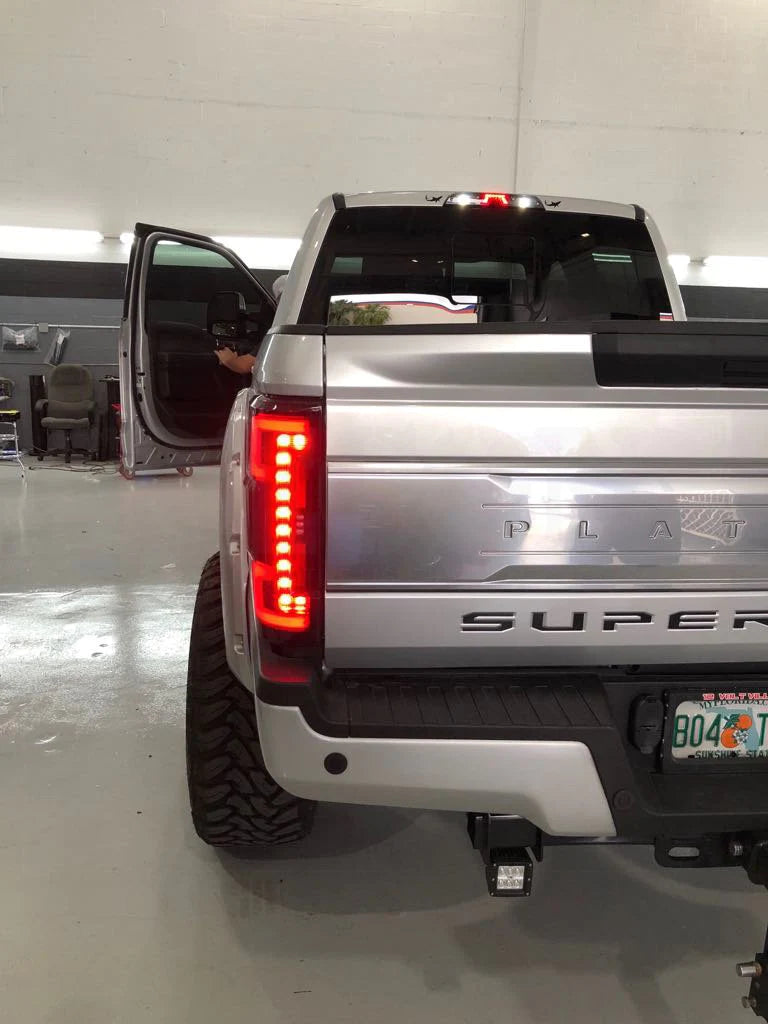 Ford Super Duty F250 F350 F450 F550 2017-2019 LED Tail Lights - Red OLED Replacement for OEM - Upgrade for Trucks, Off-Road & Towing