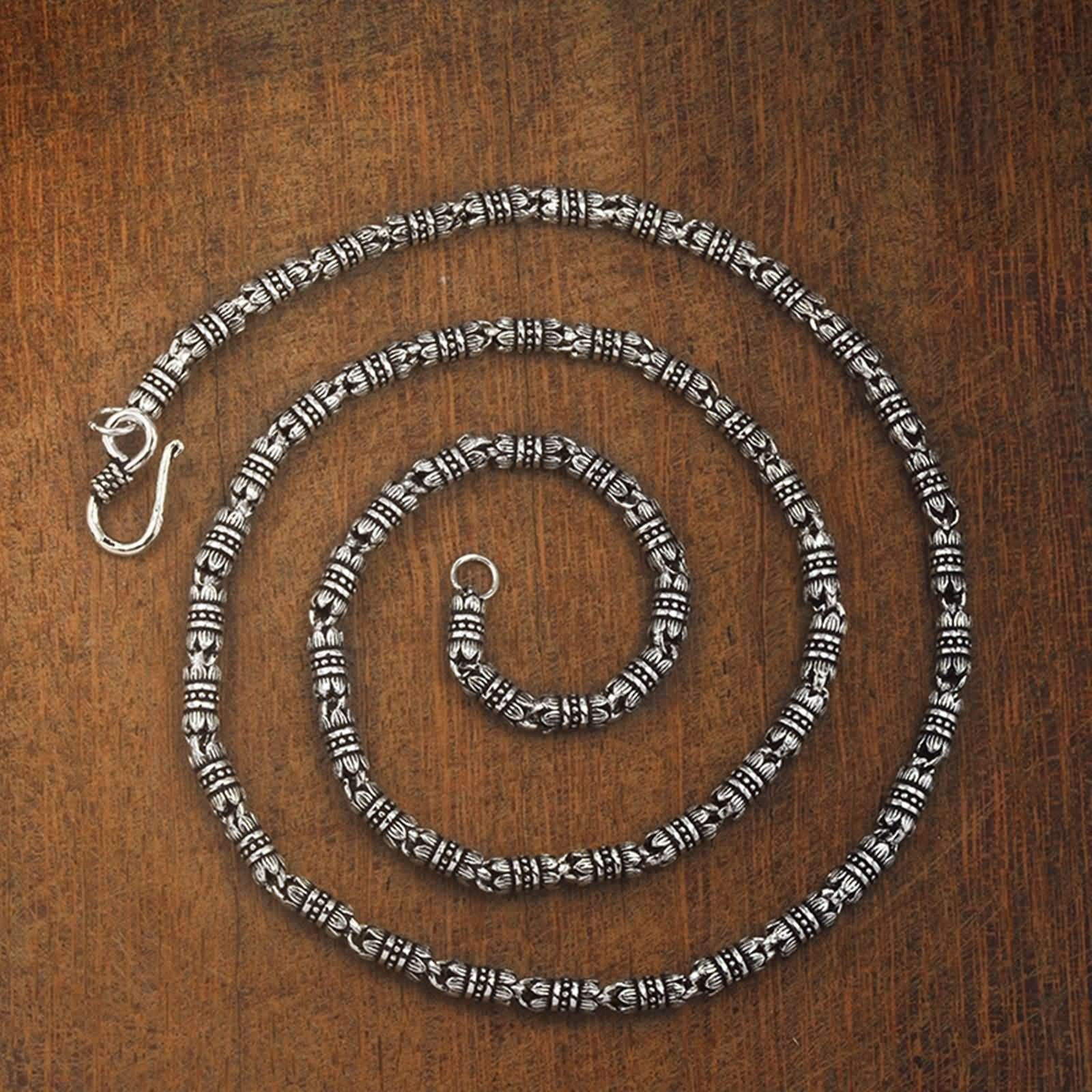 4mm Sterling Silver Chain Necklace for Men - 18 Inch Durable & Stylish Men's Jewelry for Everyday Wear, Gifts & Special Occasions