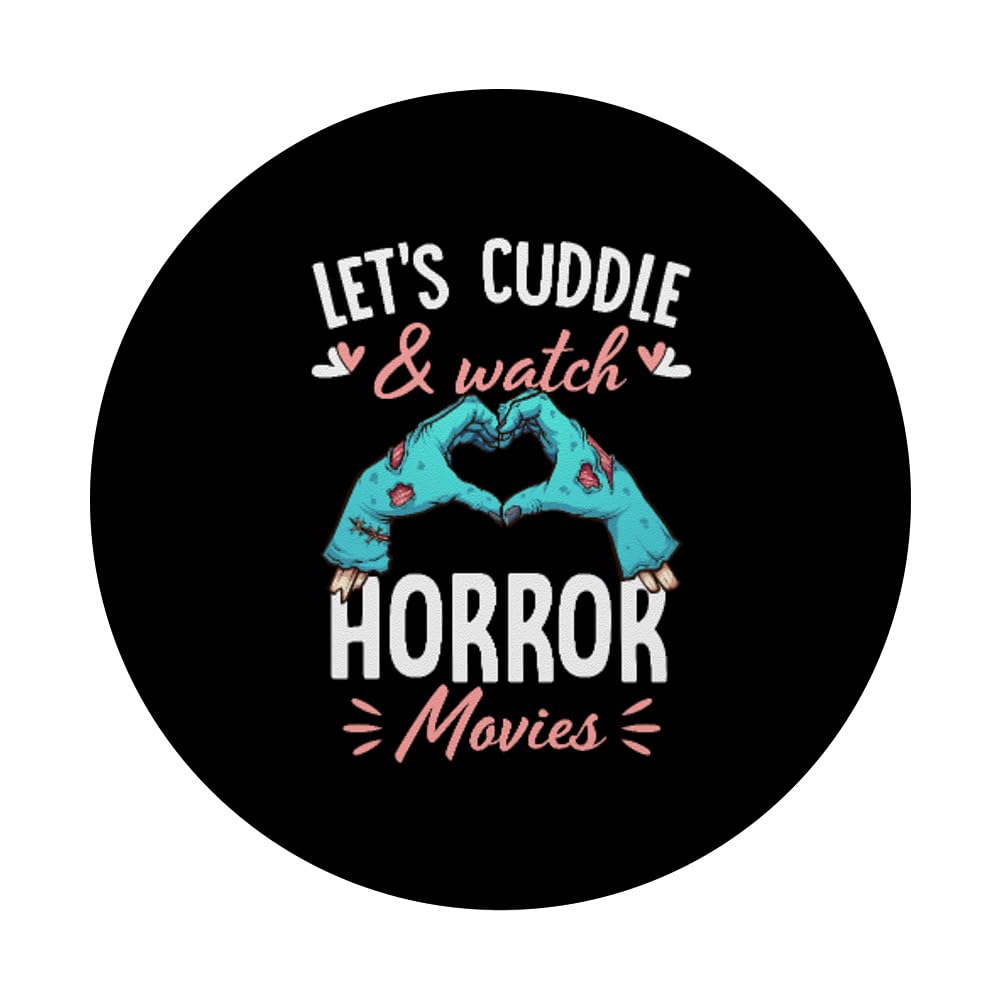 Romantic Horror Movie PopSockets Standard PopGrip - Perfect for Couples Cuddling & Watching Scary Movies Together