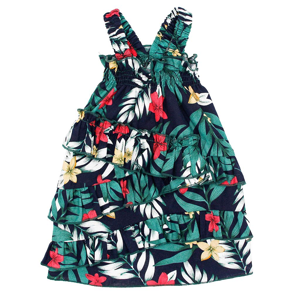 Hawaiian Floral Print Ruffle A-Line Dog Dress for Small & XS Dogs - Tropical Pet Costume for Girls, Beach Parties & Summer Outfits