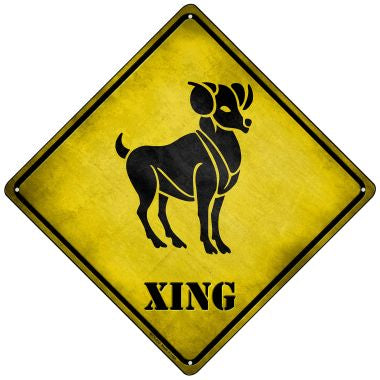 Aries Xing Novelty Mini Metal Crossing Sign - Vintage Style Road Sign for Home Decor, Office Desk, or Gift - Perfect for Zodiac Lovers and Astrology Enthusiasts