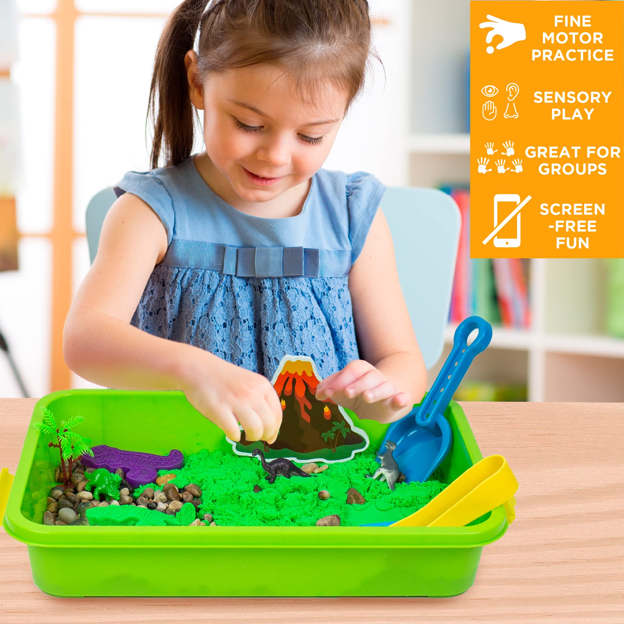 Explore + Create Dino Galaxy Sensory Bin - All-in-One Tactile Sensory Toys for Toddlers 3+ | Fine Motor Skills Development & Learning Through Play | Perfect for Preschool Activities, Autism Therapy & Sensory Play at Home