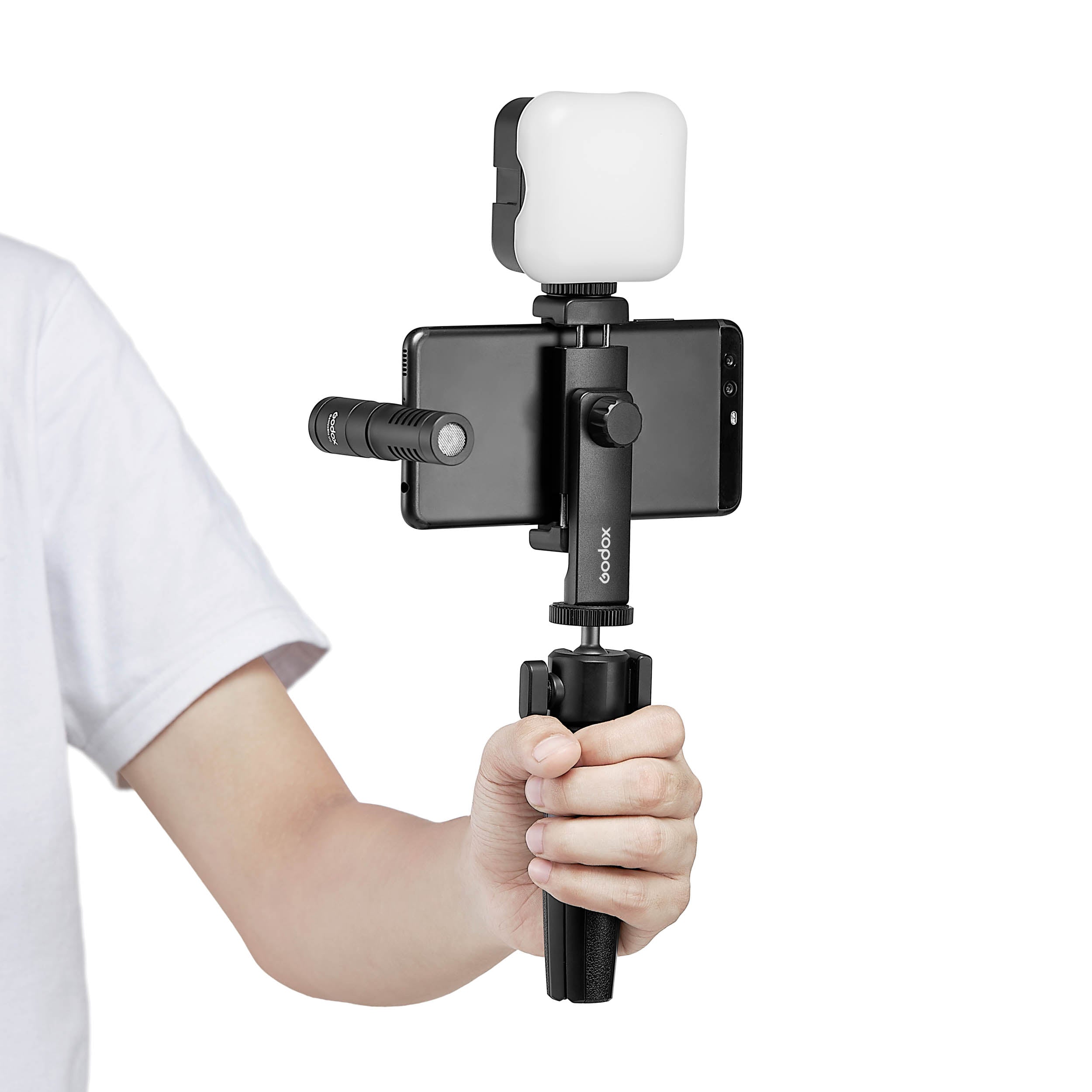 Godox VK2 LT All-in-One Vlogging Kit with Bi-Color LED Video Light - Perfect for YouTube, TikTok & Live Streaming (Clearance Sale)