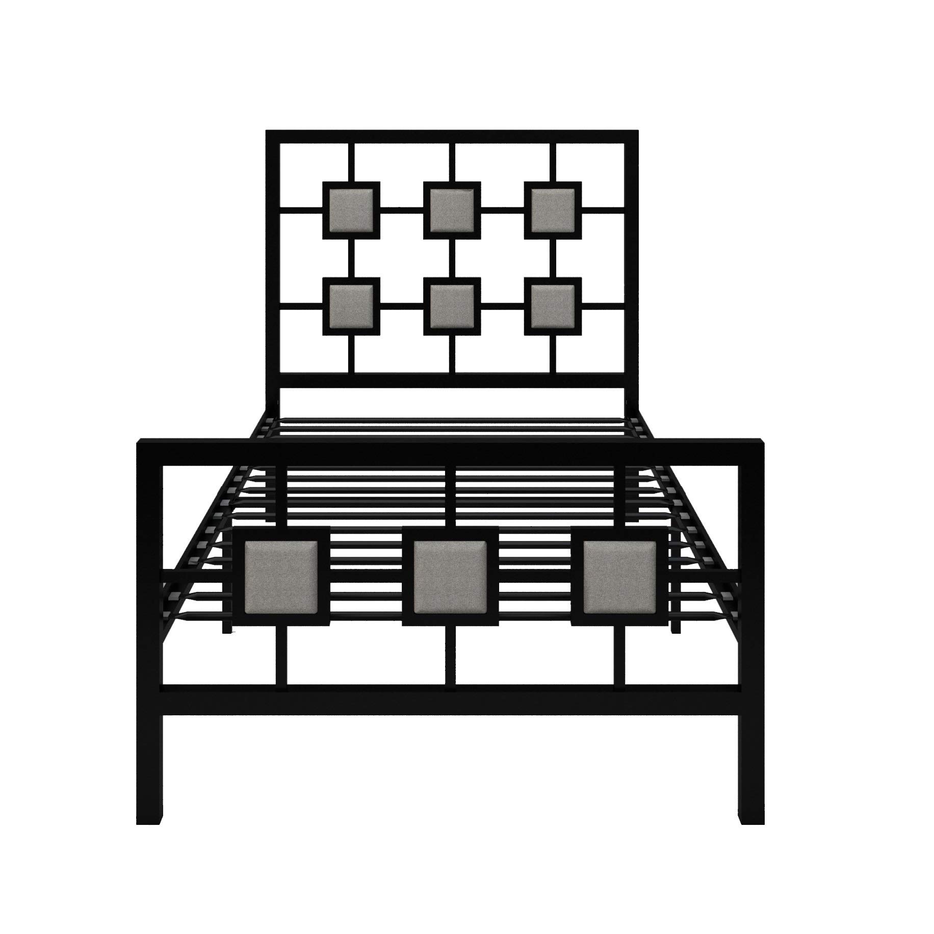 HABITRIO Metal Platform Bed Frame with Headboard & Footboard - No Box Spring Needed, Easy Assembly, Twin Size, Black - Perfect for Modern Bedrooms, Guest Rooms & Dormitories