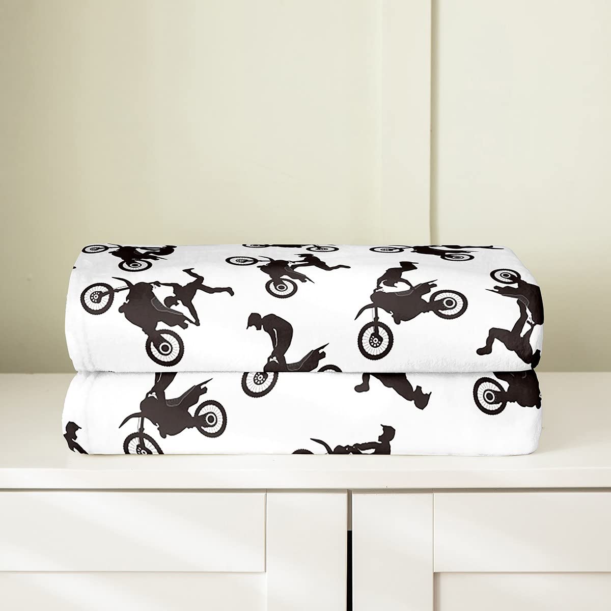 Motocross Rider Fleece Throw Blanket 60