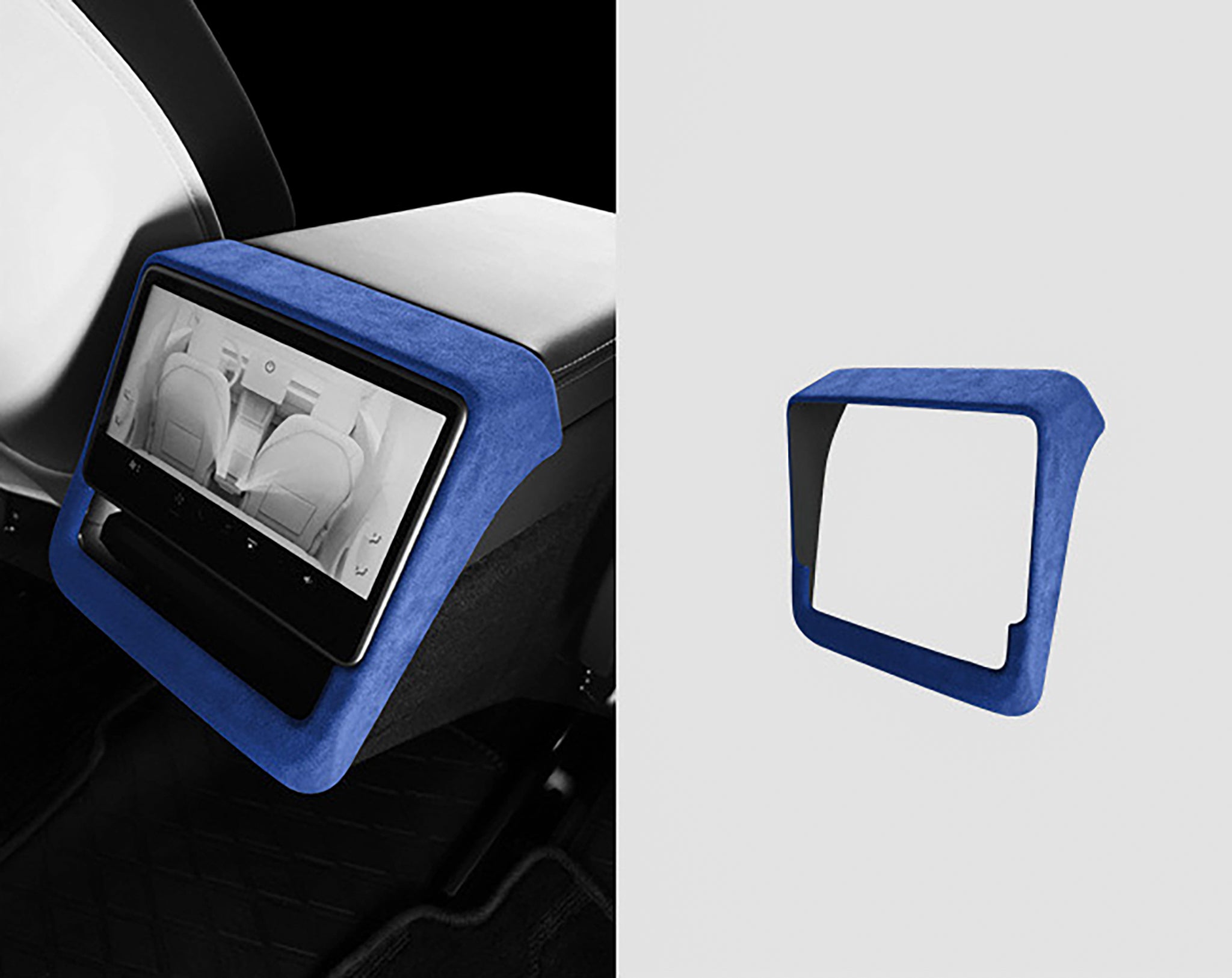 Tesla Alcantara Rear Screen Trim Cover for 2024+ Model 3 Highland & 2025+ Model Y Juniper - Premium Interior Protection for Enhanced Driving Comfort
