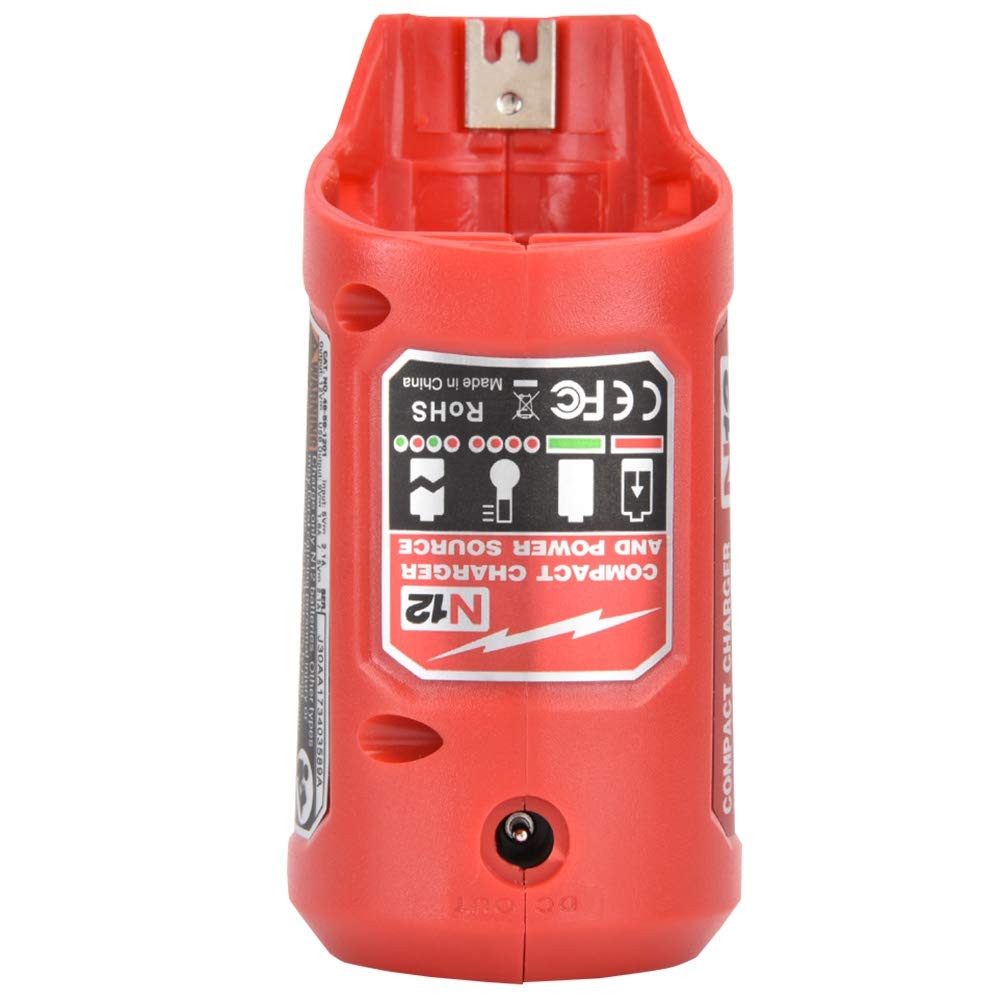 M12 Battery Charger & USB Power Source Base - Compatible with M12/N12 Li-ion Batteries (Model 49-59-1201) | Portable Charging Adapter for Power Tools, Outdoor Work & Emergency Power Supply
