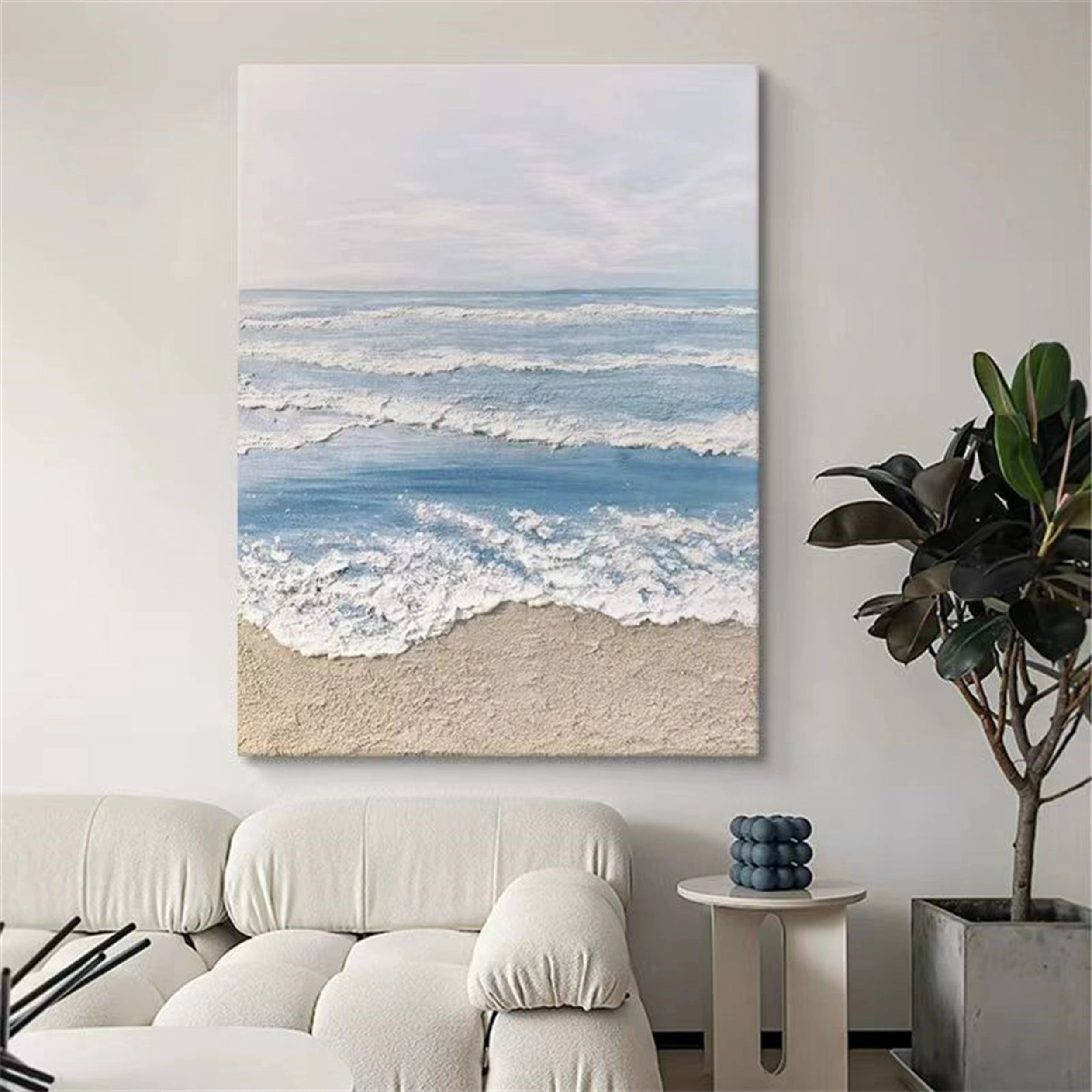 Ocean and Sky Painting #OS 052 - Stunning Seascape Wall Art for Home & Office Decor - Perfect for Living Room, Bedroom or Coastal Themed Spaces