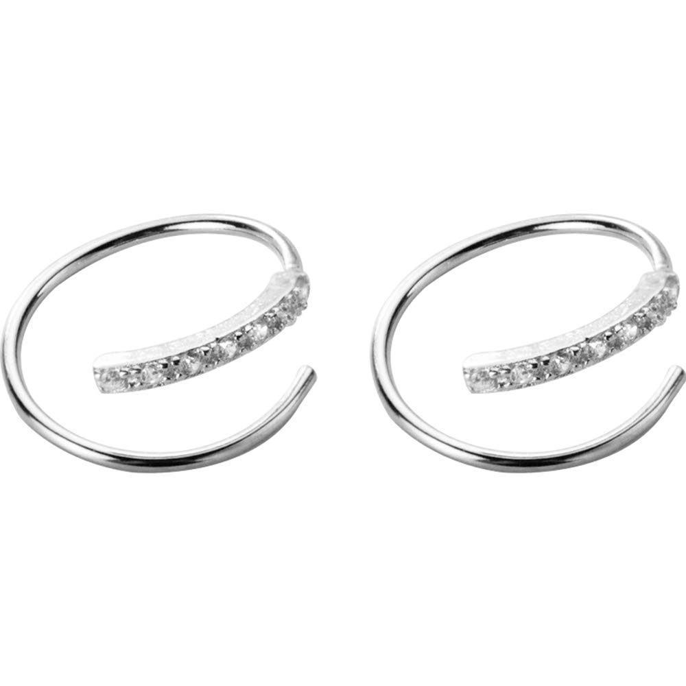 Sterling Silver CZ Line Wrap Ear Climber Crawler Cuff Earrings for Women & Teen Girls - Elegant Huggie Hoops for Parties, Weddings & Everyday Wear