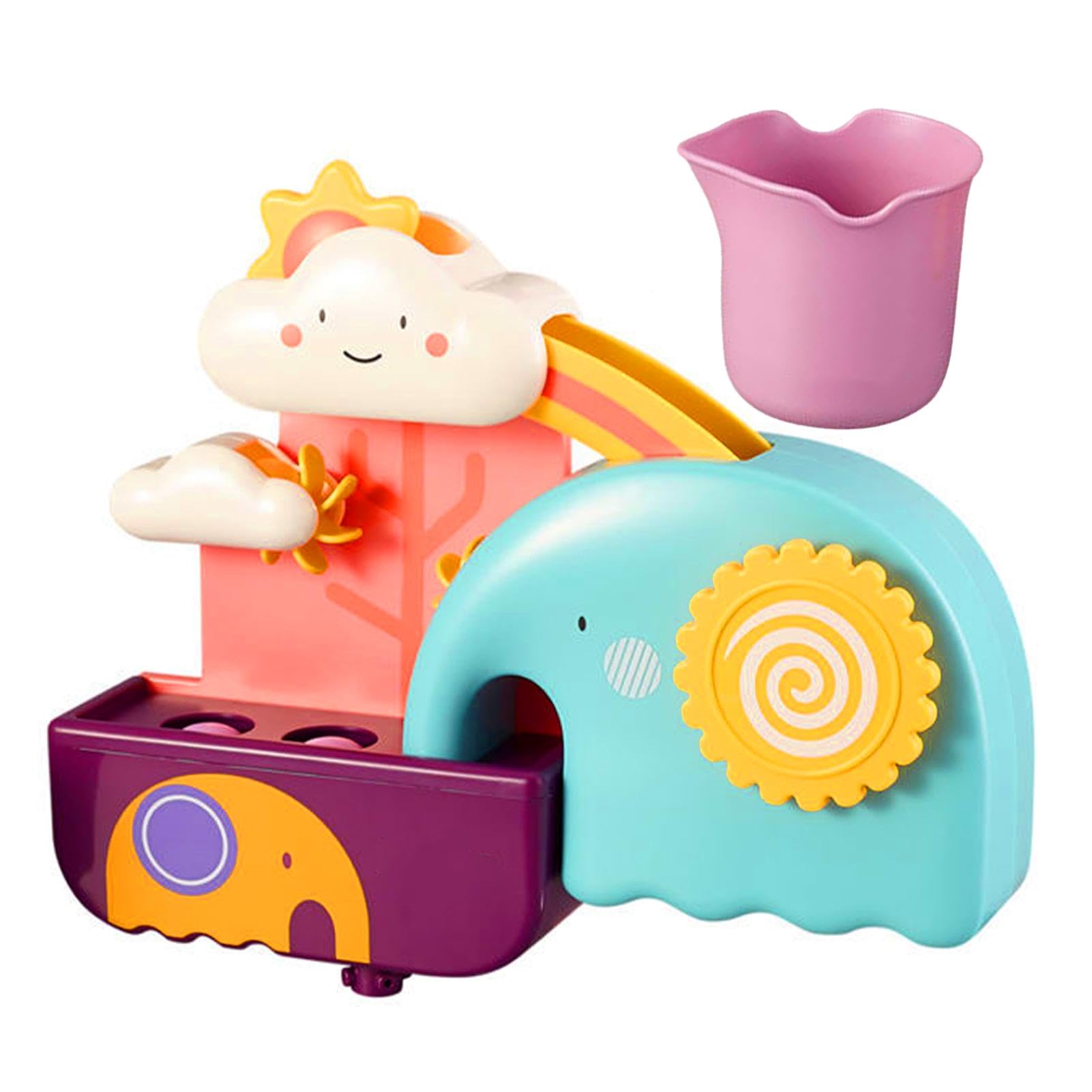 Colorful Cloud Elephant Water Slide Bathtub Toys for Babies & Toddlers - Fun Interactive Bath and Pool Toys for Indoor & Outdoor Water Play | Perfect for Bathtime, Swimming Pools, and Summer Splash Parties
