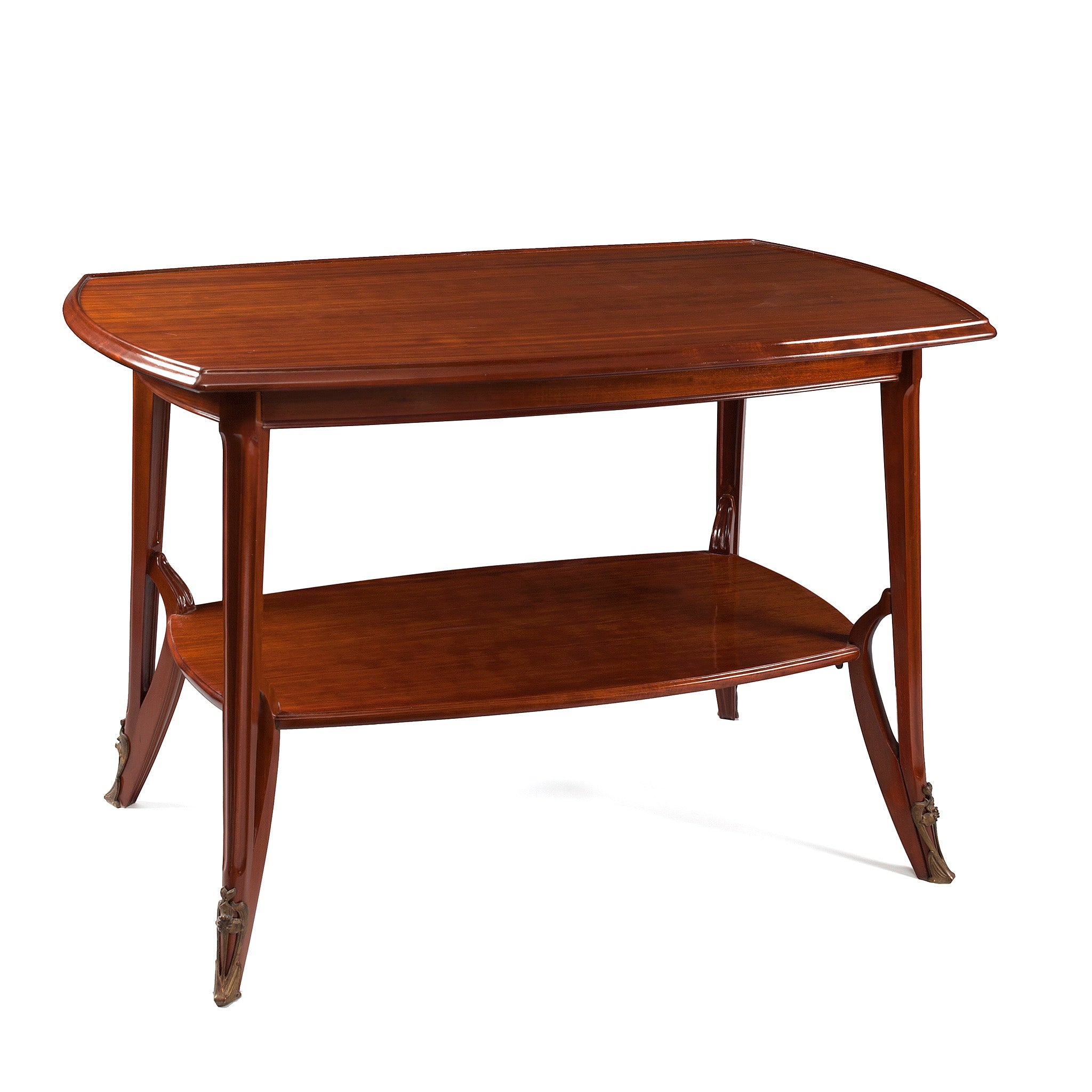 Louis Majorelle Mahogany Two-Tiered Center Table - Antique French Coffee Table for Living Room, Dining Room & Office Decor