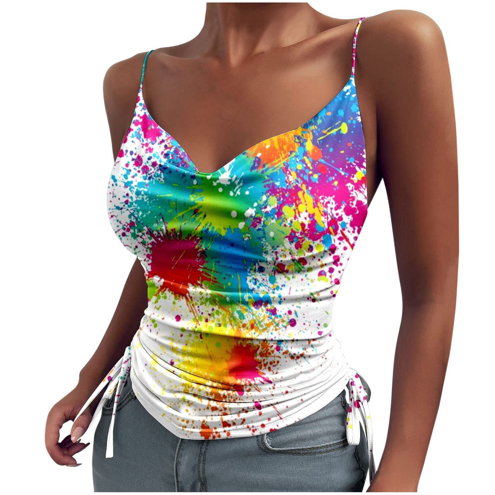 Sexy Women's Tank Tops - Fashion Printed Sleeveless Blouse with Suspenders | Summer Casual Wear, Beach Outfits & Party Tops