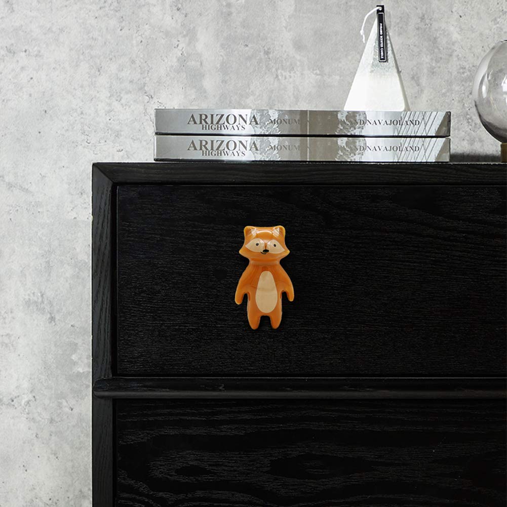 5 PCS Ceramic Animal Drawer Knobs for Kids Room & Closet - Fun Fox Design