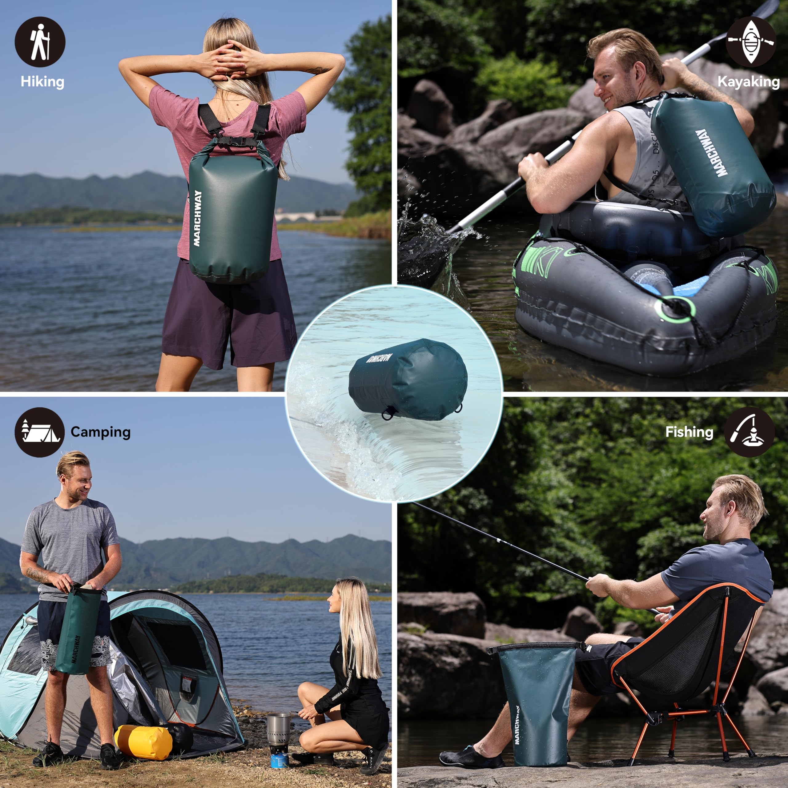 Waterproof Dry Bag Backpack 5L 10L 20L 30L 40L - Floating Roll Top Sack for Kayaking, Rafting, Boating, Swimming | Camping, Hiking, Beach, Fishing Gear | Keeps Belongings Dry in Water Sports & Outdoor Adventures