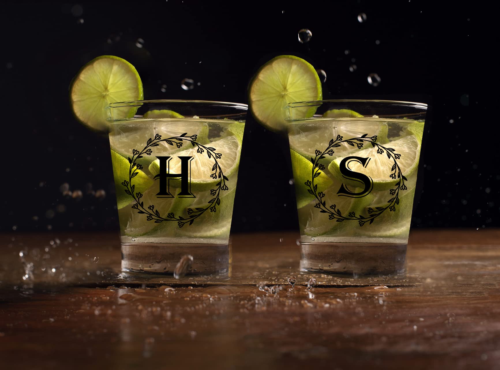 Personalized Monogrammed Shot Glass Set of 6 - 2oz Letter C Custom Engraved Whiskey Glasses - Unique Christmas Gifts for Couples, Wedding Presents & Holiday Party Favors - Perfect for Cocktail Nights, Bachelor Parties & Home Bar Decor