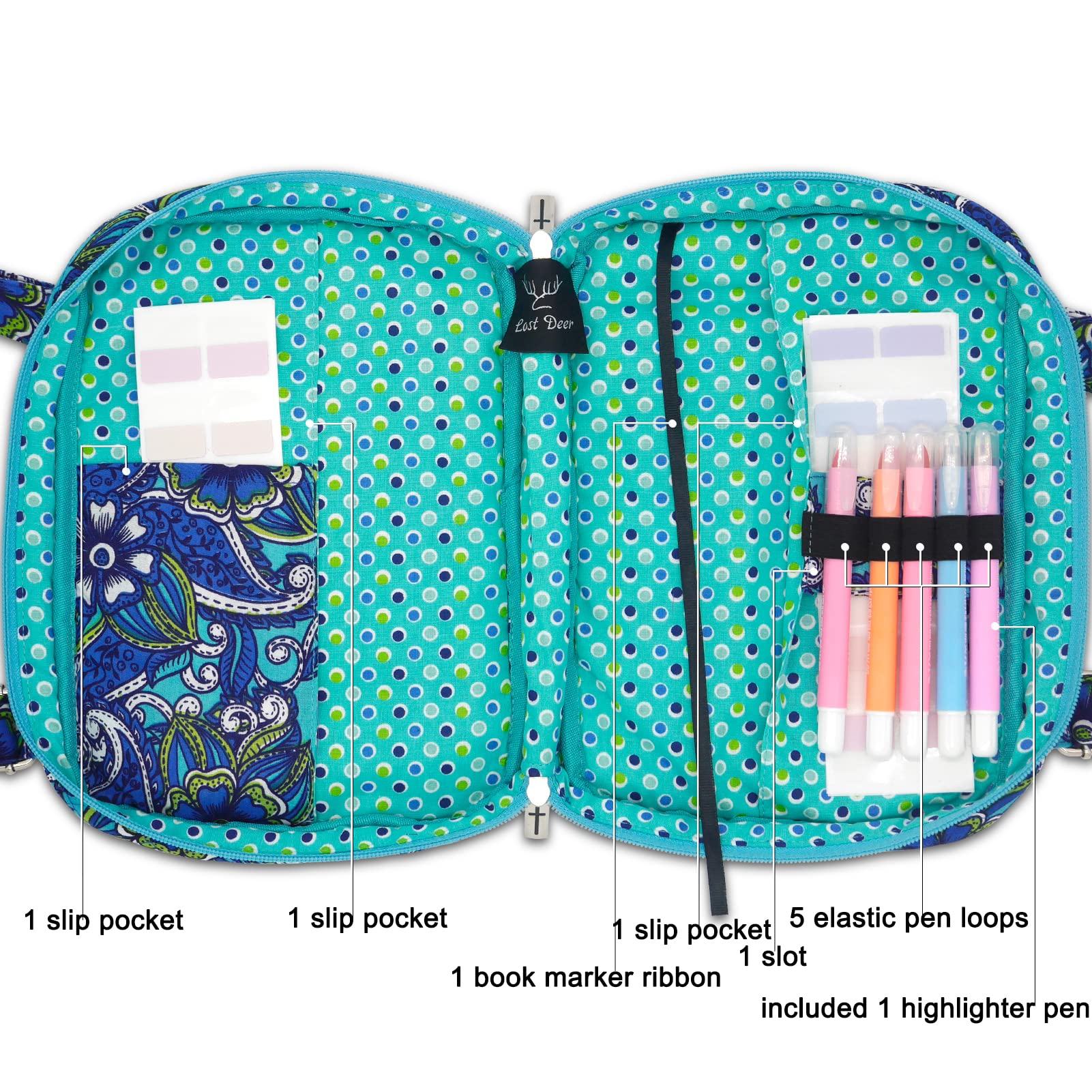 Women's Bible Cover with Adjustable Straps - Large Zippered Study Bible Carrying Case Bag (10x7x2.7 Inches) - Perfect for Church, Travel & Bible Study Groups