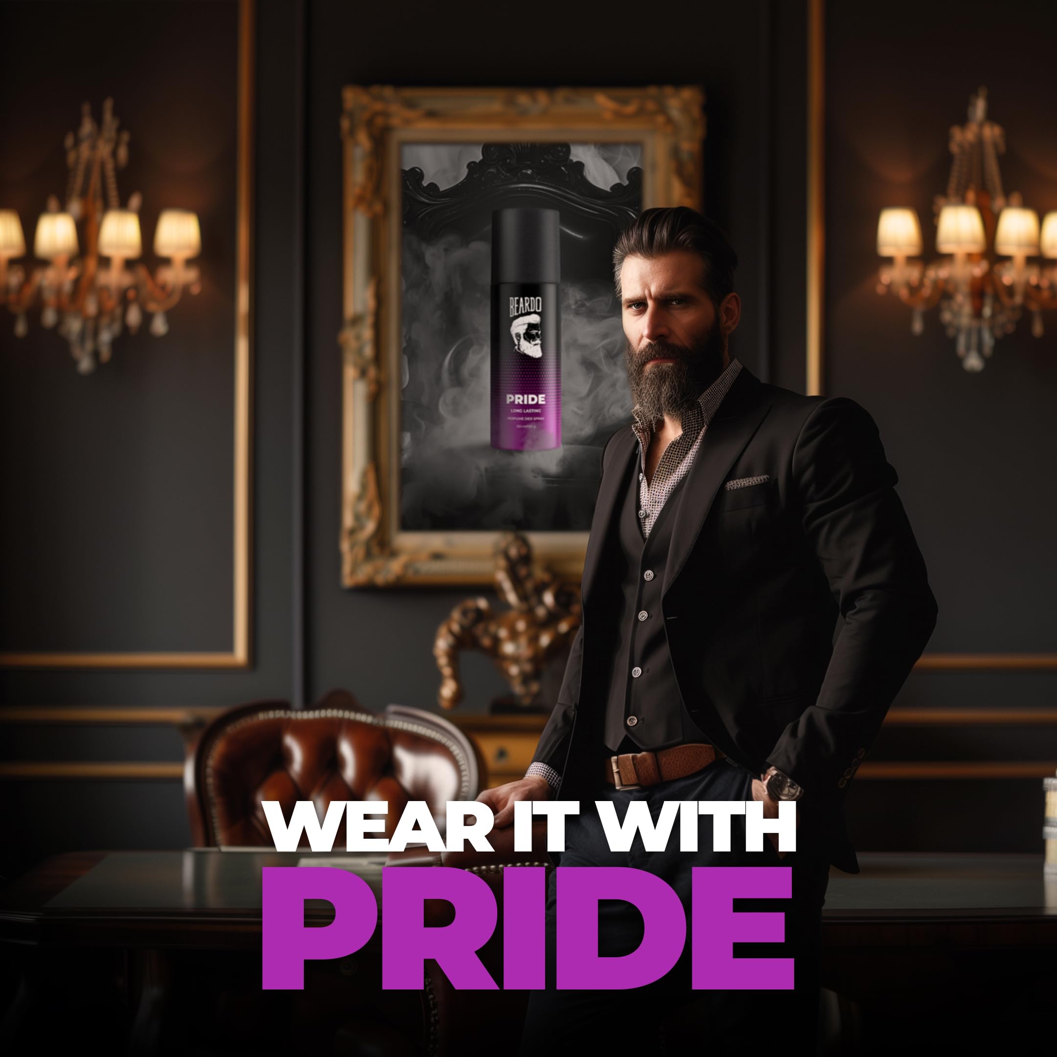Beardo Power & Pride Perfume Body Spray 150ml x 2 Pack - Long Lasting Fougere & Aromatic Deodorant for Men - Perfect Gift Set for Brother & Friends - Ideal for Gym, Office & Daily Freshness