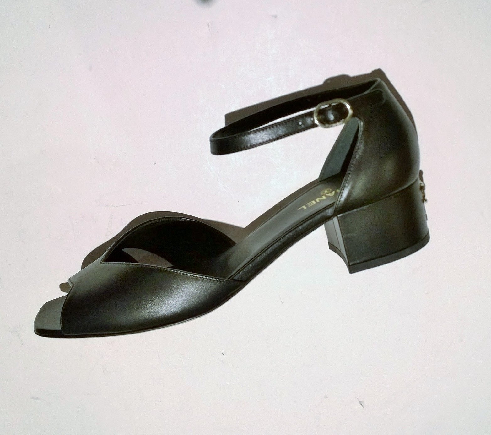 Chanel Black Leather Block Heel Ankle Strap Sandals for Women - Luxury Designer Dress Shoes for Weddings, Parties & Evening Events